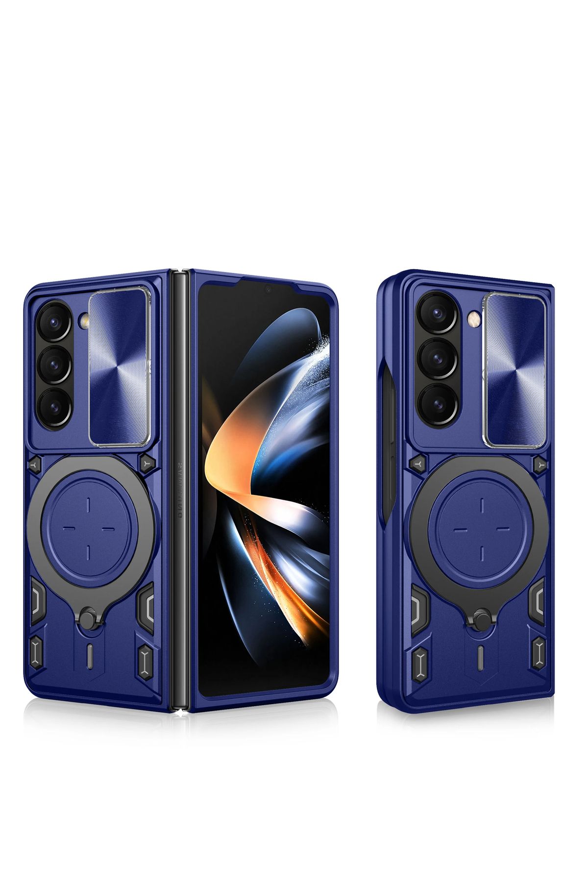 MMPSHOP Galaxy Z Fold 6 Uyumlu Kamera Koruma 360 Dönebilen Magsafe Halka Stand Özellikli Tank Kılıf