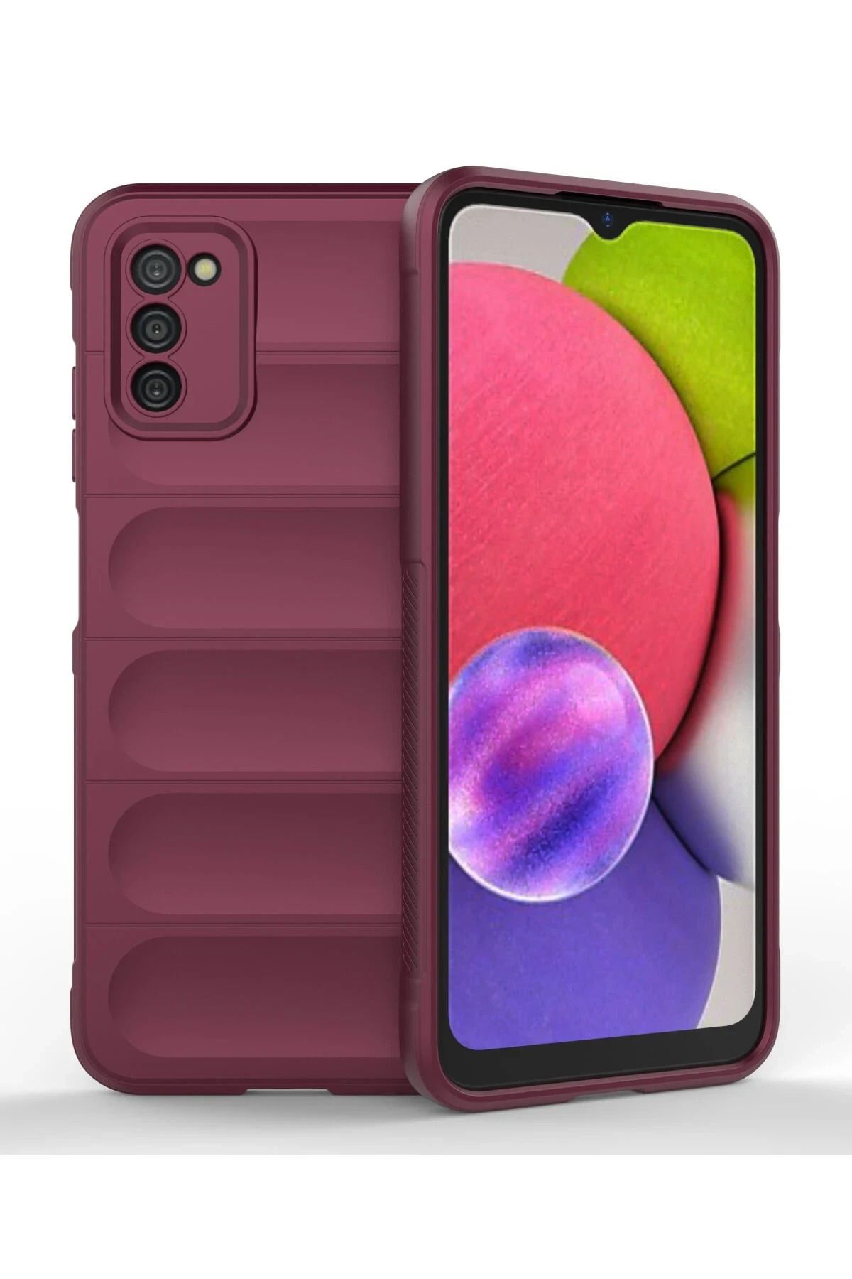 NewFace Galaxy A03S uyumlu Optimum Silikon - Bordo JOJUA