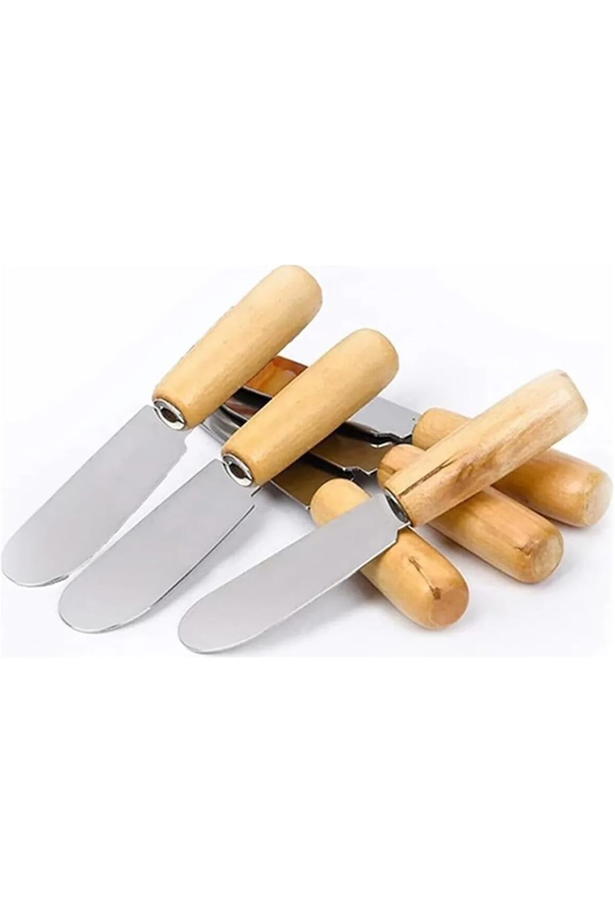 STOREMAX nffashopm Terayağ Bal Çikolata Bıçağı, 6 Lı Ahşap Saplı Kahvaltı Spatulası storestarx 105