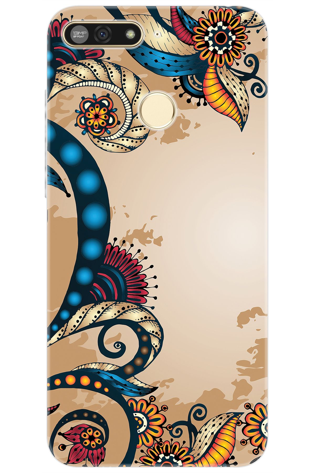 Ceppare Huawei Y6 2018 (ATU-L21) Uyumlu Kılıf Desen Baskılı Silikon Vektör Tasarım STK:536 CP-A1SvG8B