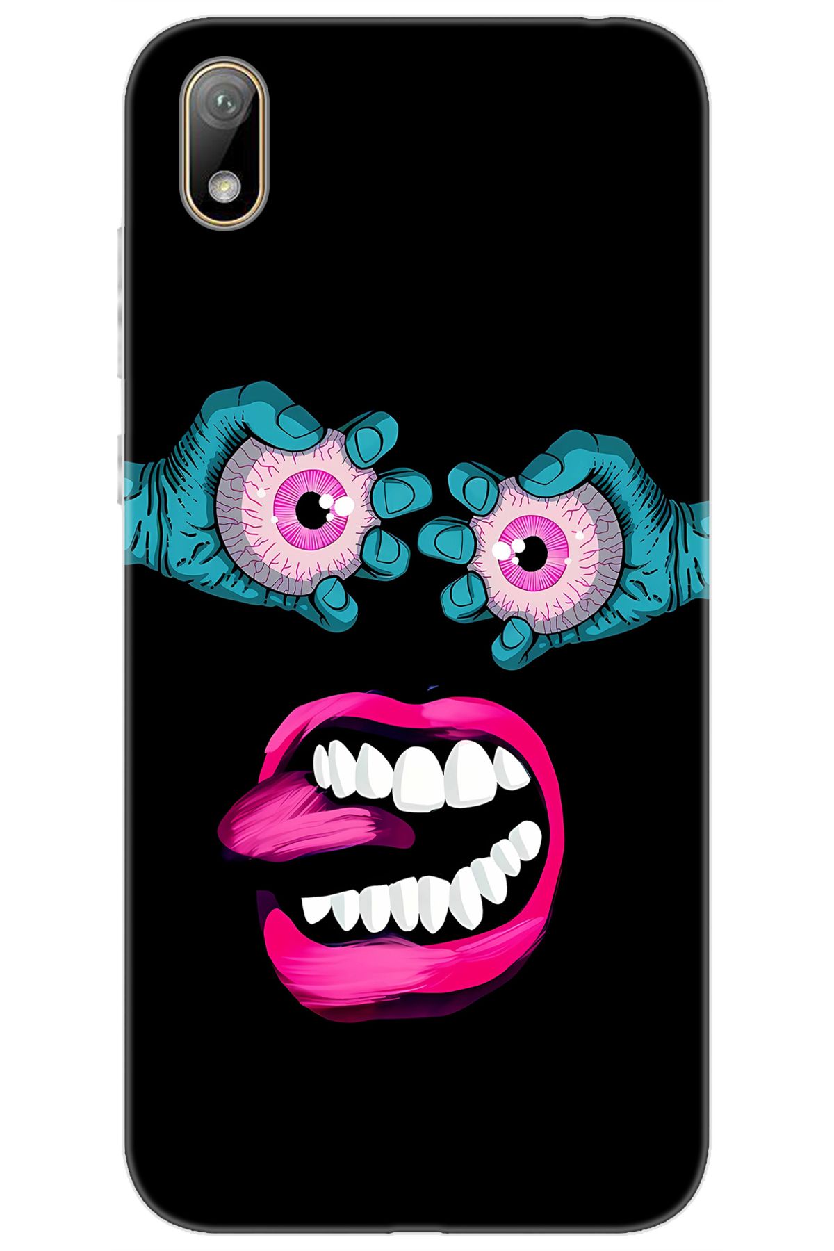 Ceppare Huawei Y5 2019 (AMN-LX2/LX9) Uyumlu Kılıf Desen Baskılı Silikon Çılgın Gözler STK:657 CP-Tsttflz