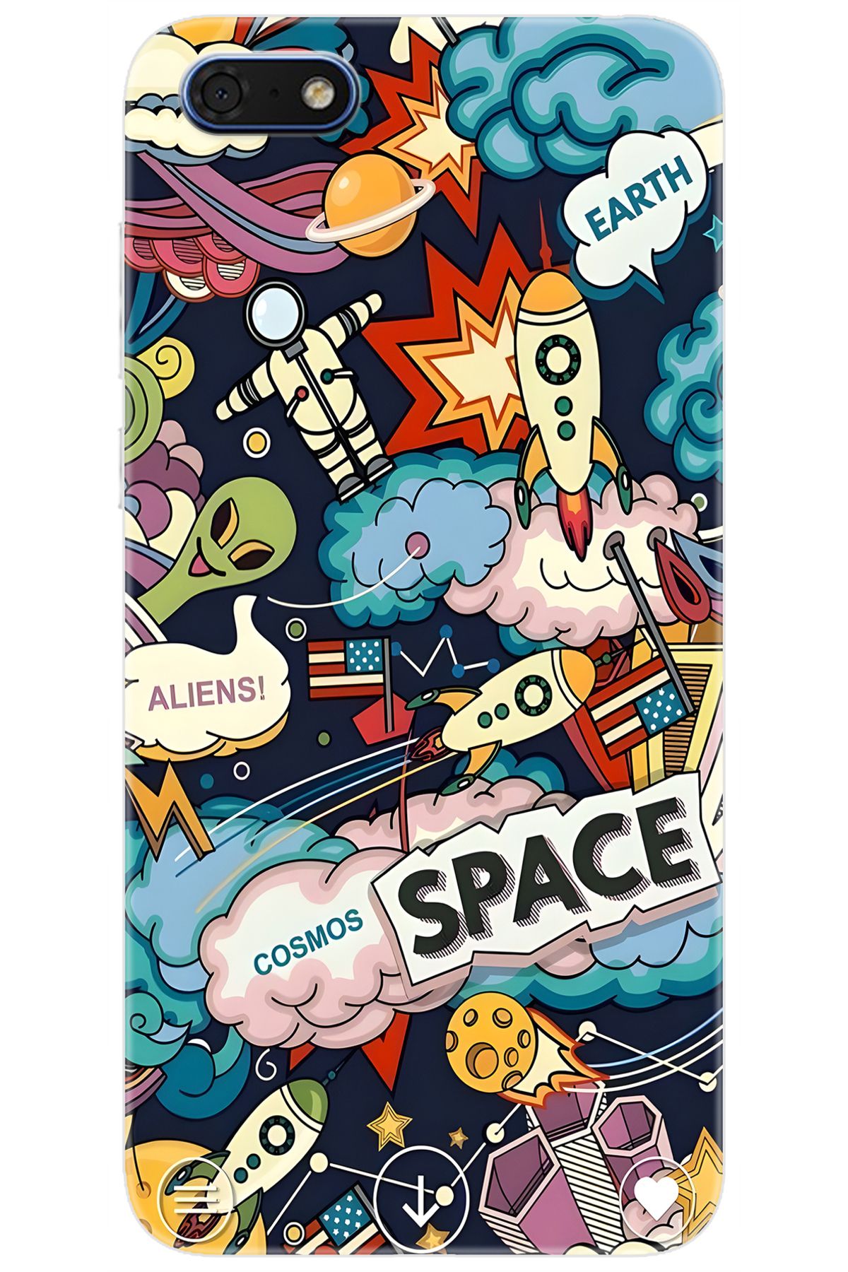 Ceppare Huawei Y5 2018 (DRA-L21) Uyumlu Kılıf Desen Baskılı Silikon Space STK:633 CP-VKpVqp3