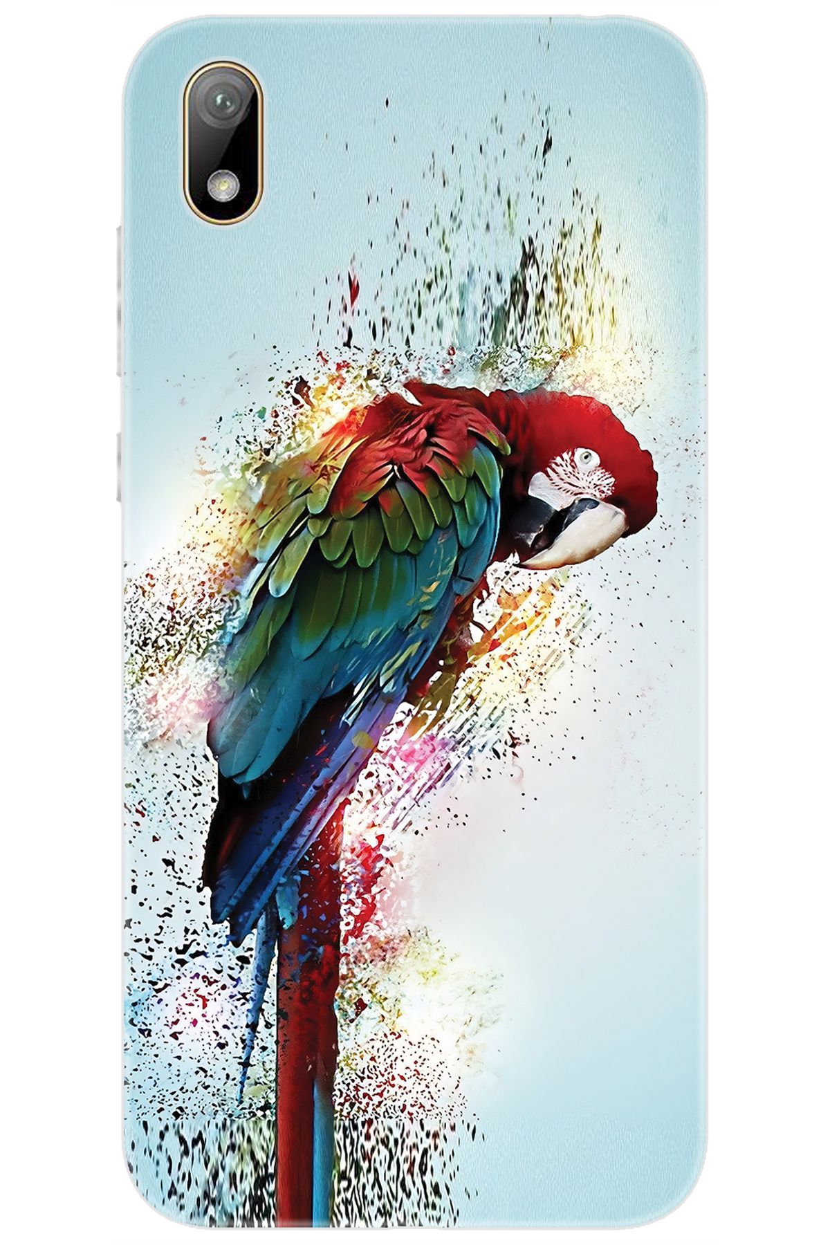 Ceppare Huawei Y5 2019 (AMN-LX2/LX9) Uyumlu Kılıf Desen Baskılı Silikon Papağan STK:562 CP-RLsCFLE