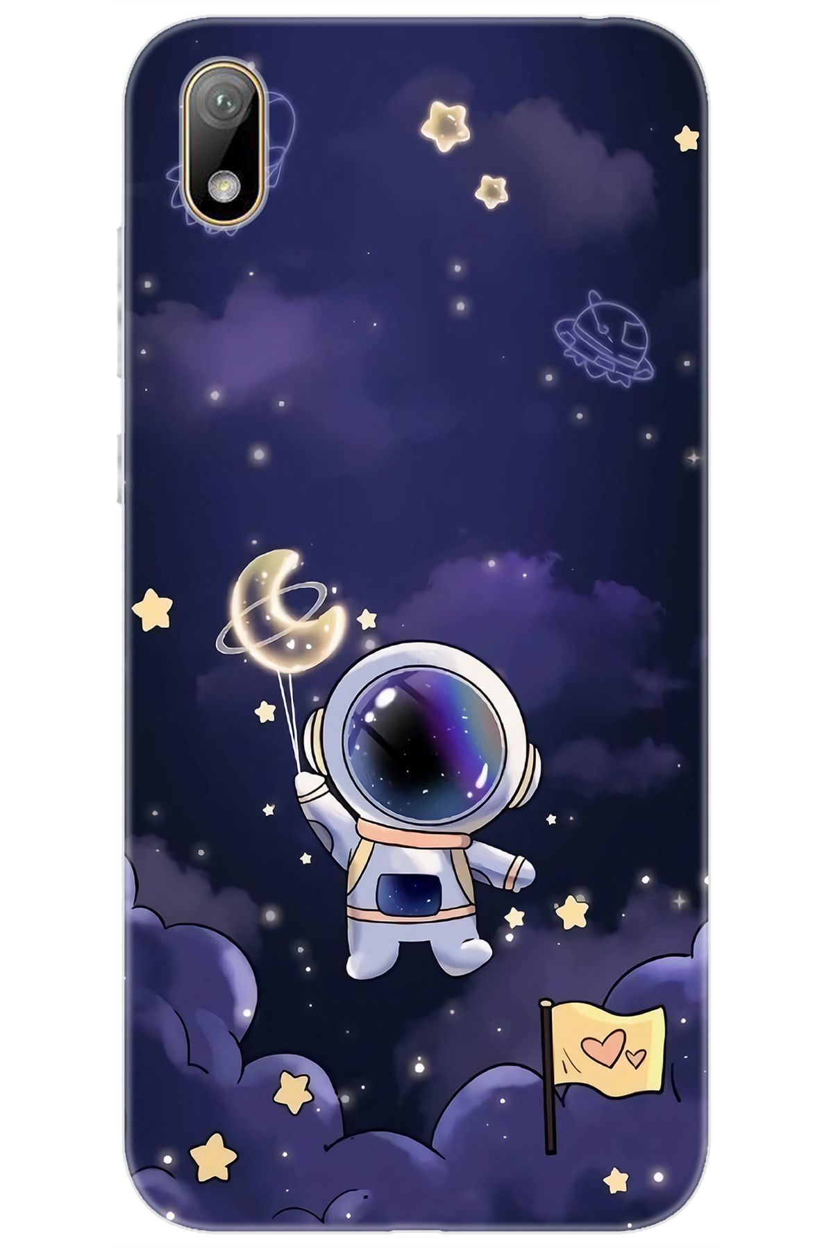 Ceppare Huawei Y5 2019 (AMN-LX2/LX9) Uyumlu Kılıf Desen Baskılı Silikon Astronot STK:738 CP-63Vfvf4