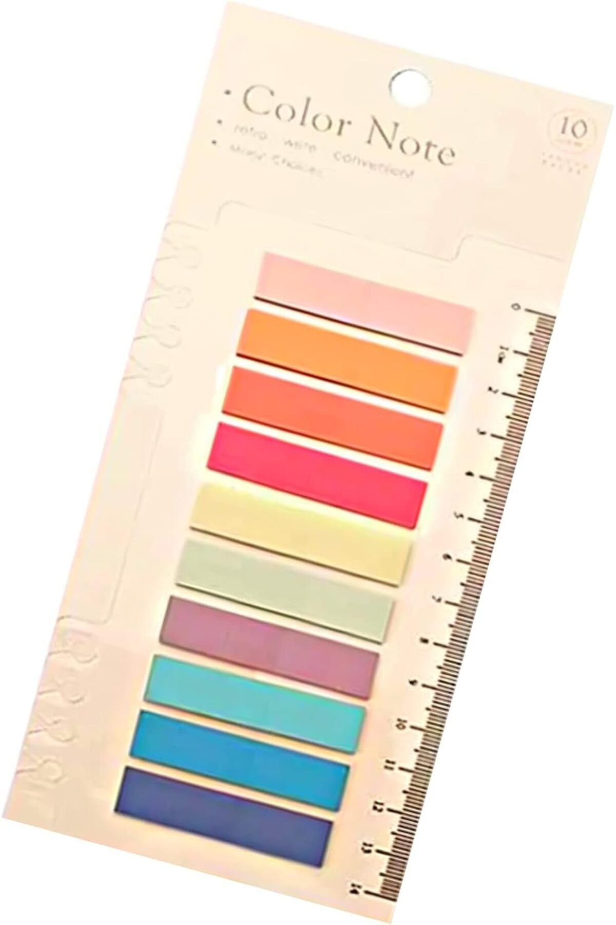STOREMAX nffashopm Post İt 10 Renkli 200 Yaprak Şeffaf Yapışkan Not Kağıtları Sticky Notes Etiket Not