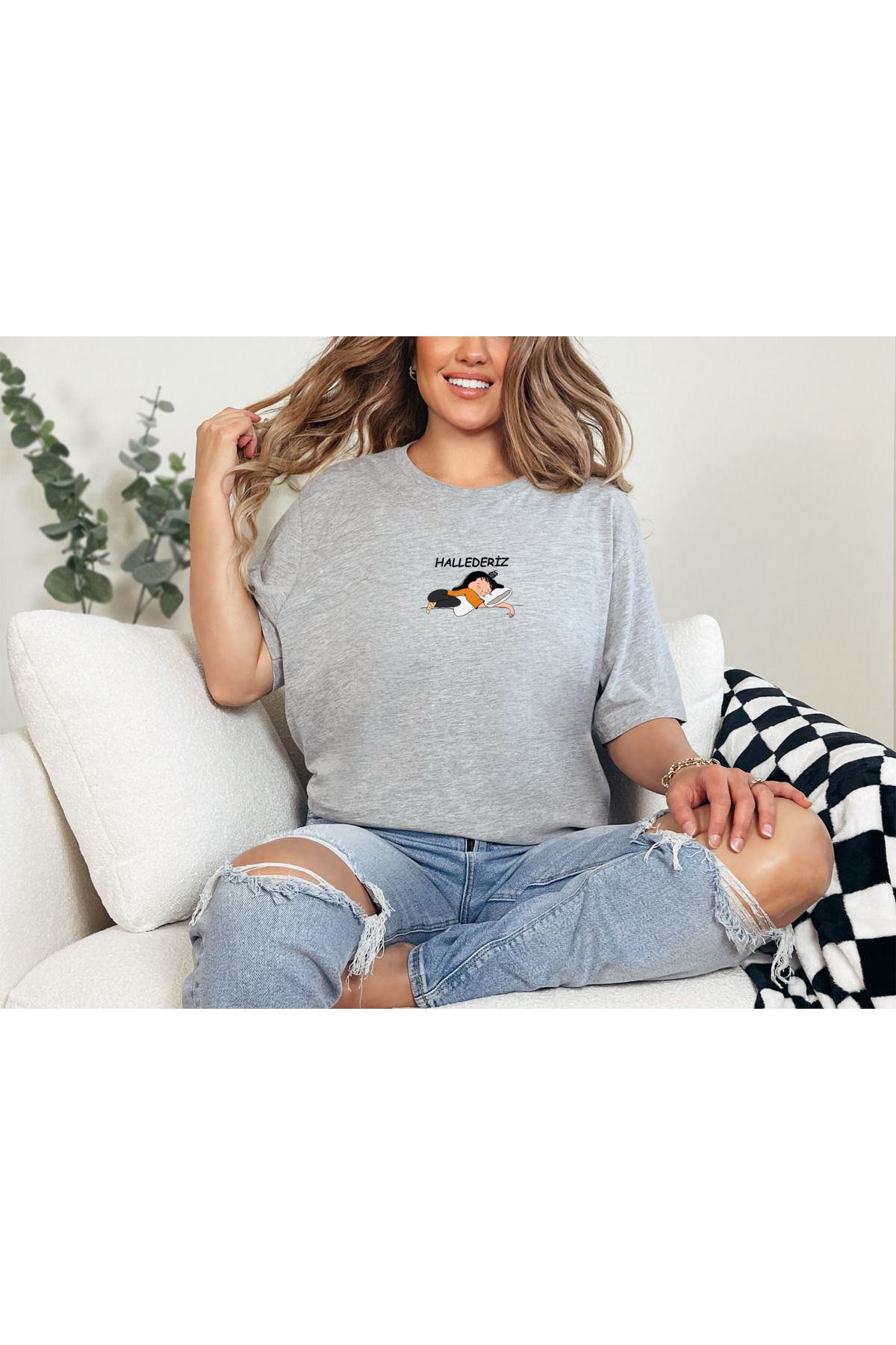 GHAND HALLEDERİZ Uykucu Ya Baskılı Unısex Normal Kalıp T-Shirt
