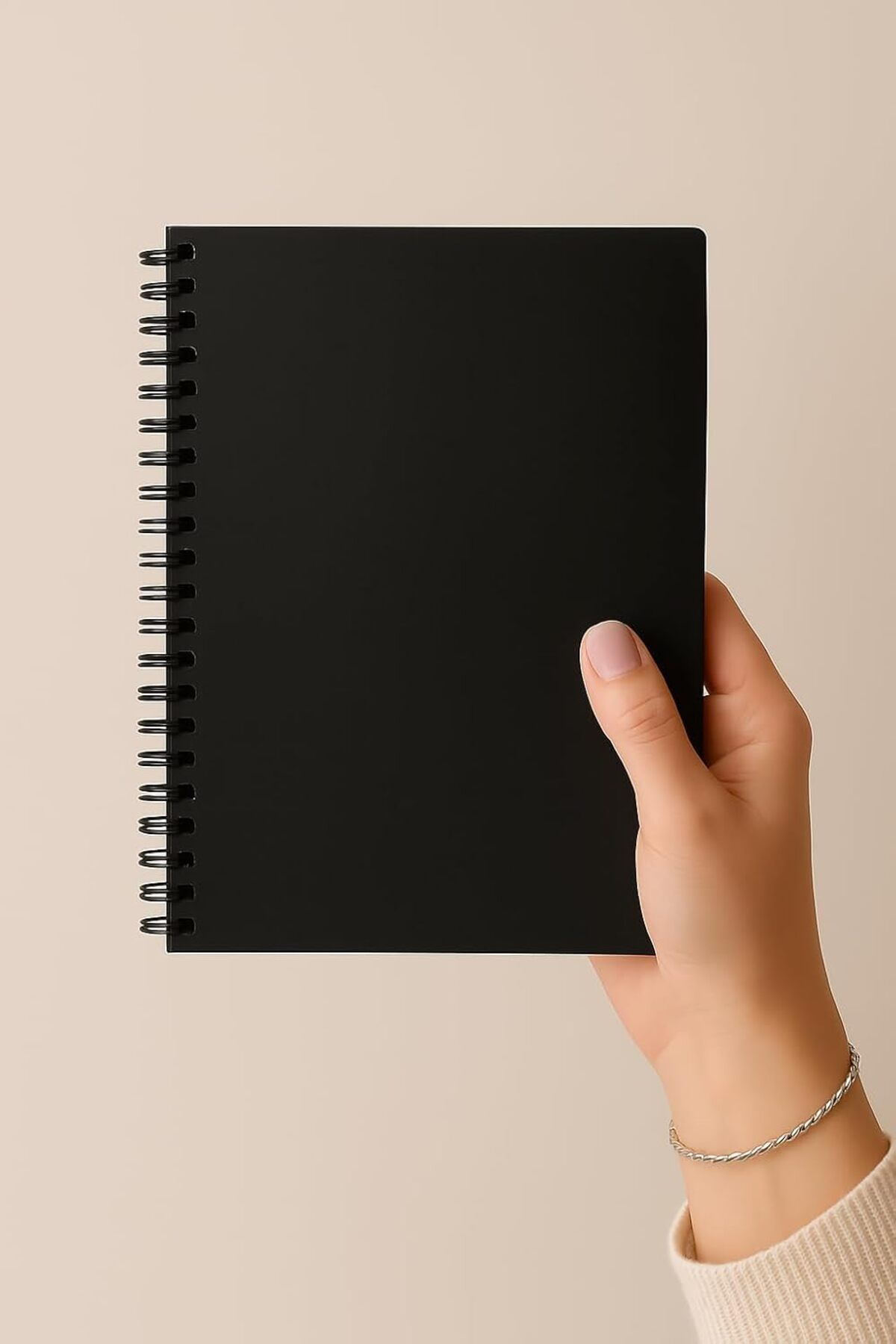 STOREMAX nffashopm Tanıtım Çizgisiz Spiralli Defter, A5 Boyut (15x21 cm), 60 Yaprak, 90gr. Ivory Kağıt,