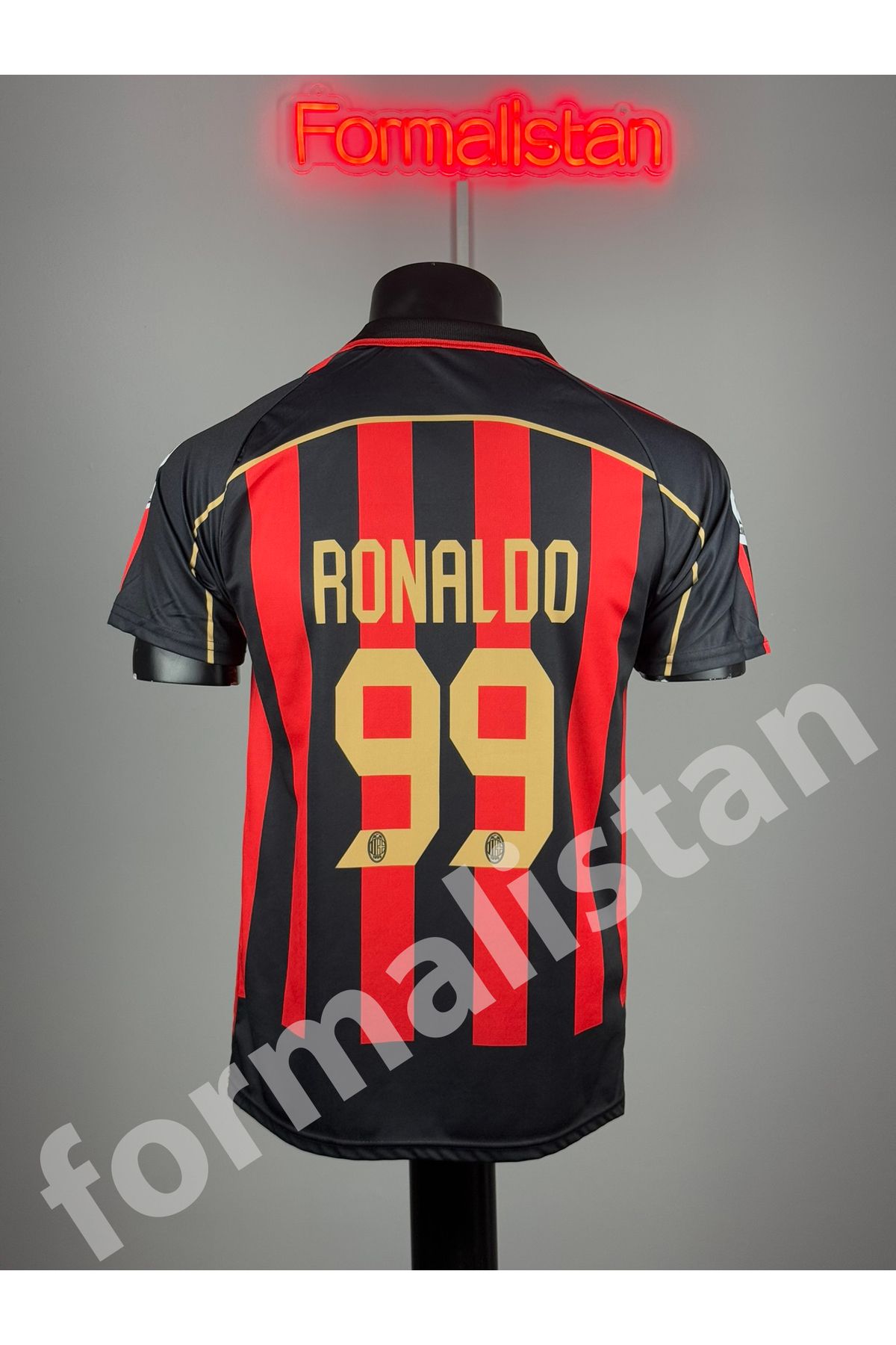 Quaxram Milân Ronaldo Futbol Forması - Kırmızı Siyah