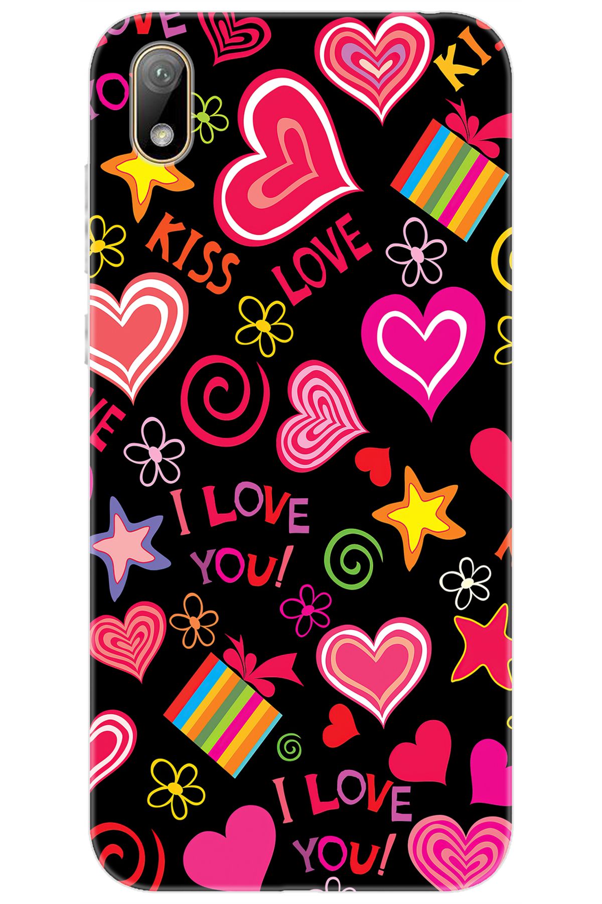 Ceppare Huawei Y5 2019 (AMN-LX2/LX9) Uyumlu Kılıf Desen Baskılı Silikon Kıss Love STK:265 CP-bY3z0Fj