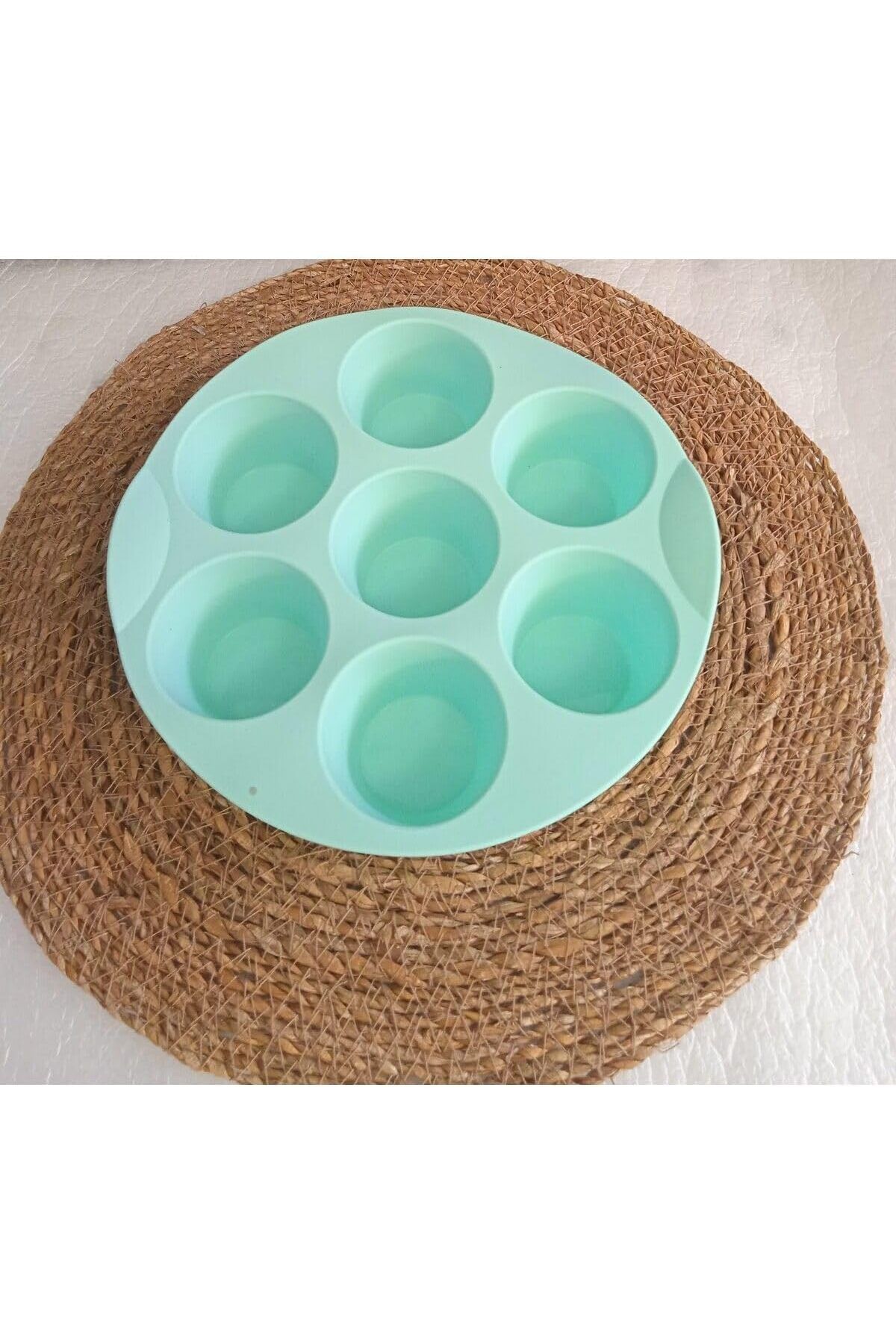 STOREMAX nffashopm Yuvarlak Muffin 7 Li Kek Kalıbı Tartolet Kalıbı Yeşil storestarx 1051353