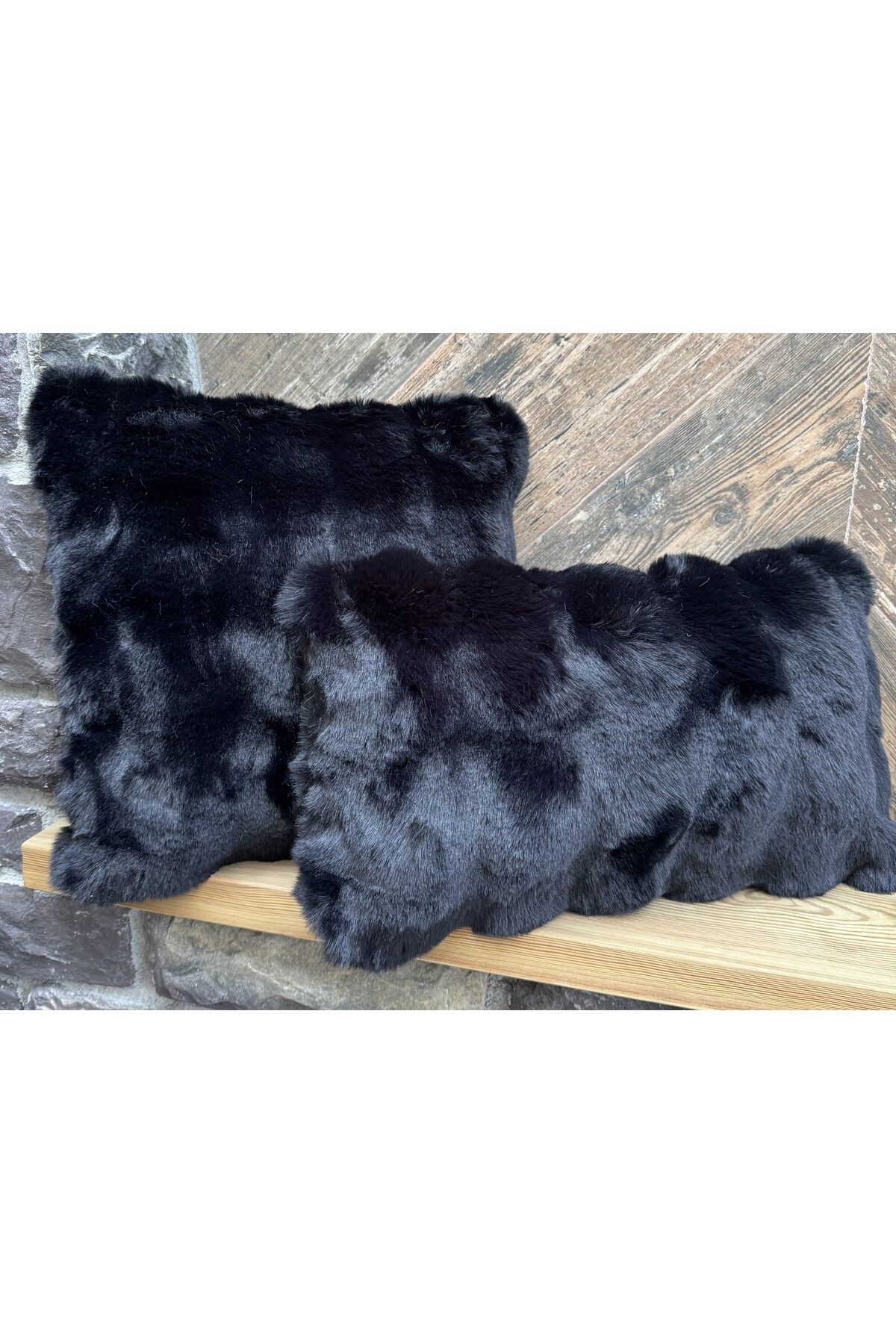 sevaradekor Peluş Kırlent Kılıfı Pofuduk Çift Taraflı Pelus Yastik Bubble Pelus Kırlent Dikdörtgen