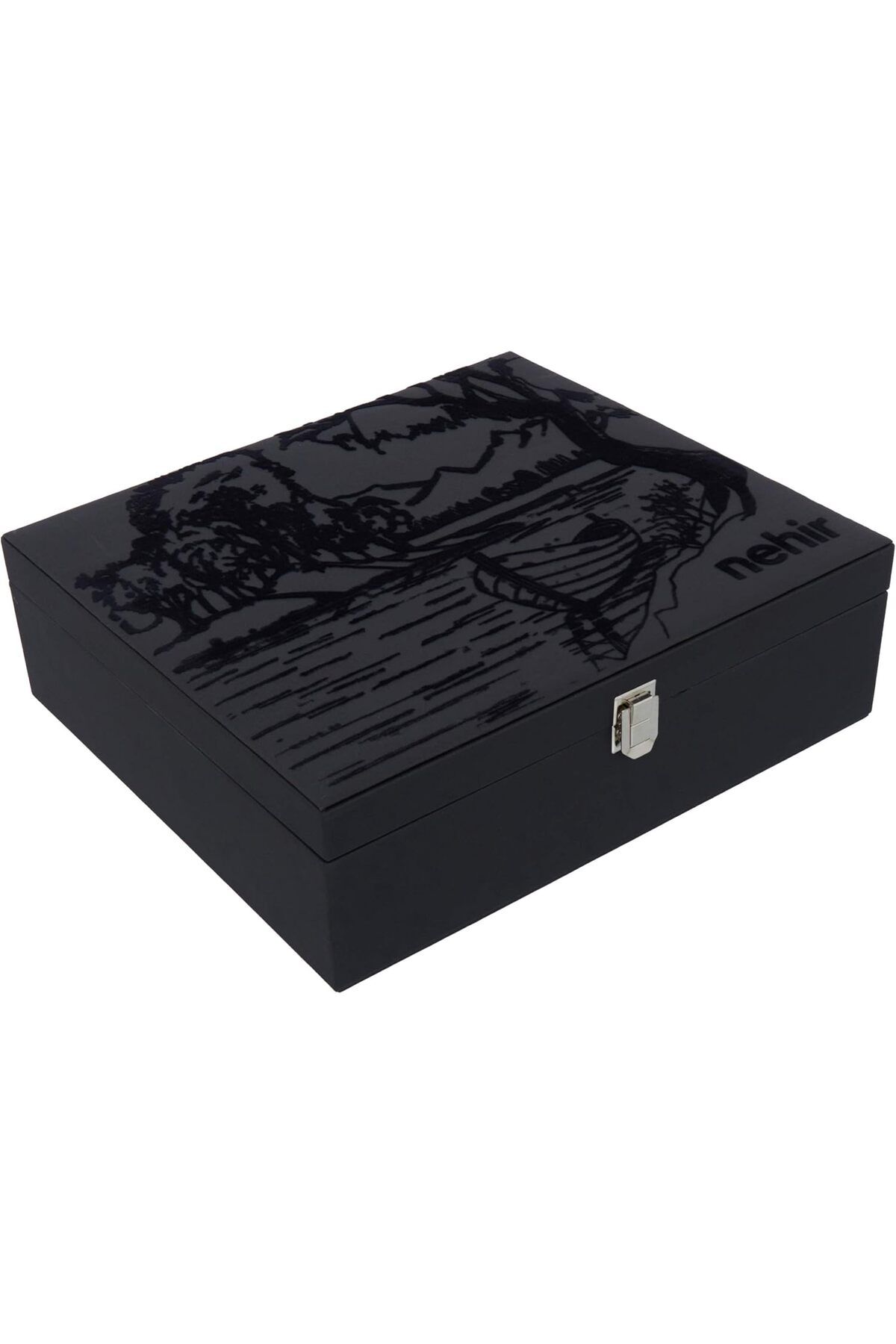 STOREMAX nffashopm Sade 12 Kişilik 84 Parça Deri Kutulu Çatal Kaşık Bıçak Takımı storestarx 1051353