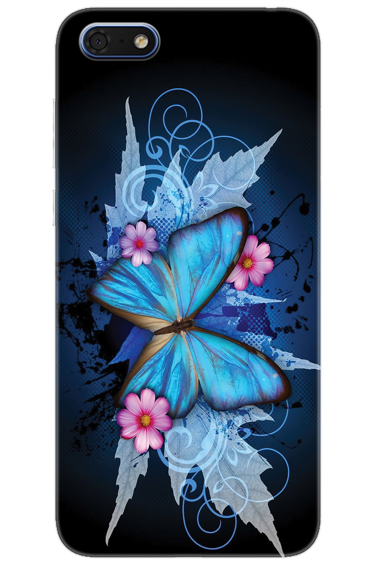 Ceppare Huawei Y5 2018 (DRA-L21) Uyumlu Kılıf Desen Baskılı Silikon Kelebek Resim STK:550 CP-FGQZVsu