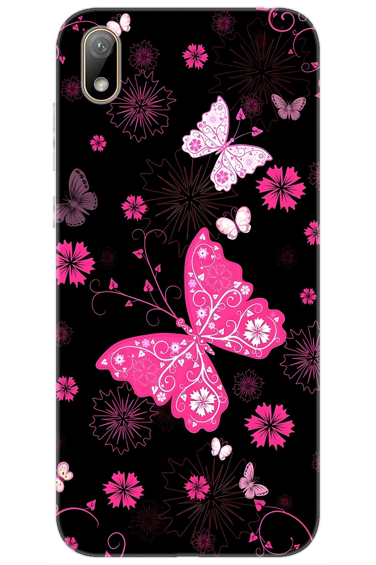 Ceppare Huawei Y5 2019 (AMN-LX2/LX9) Uyumlu Kılıf Desen Baskılı Silikon Kelebekler STK:723 CP-xcWz6N0