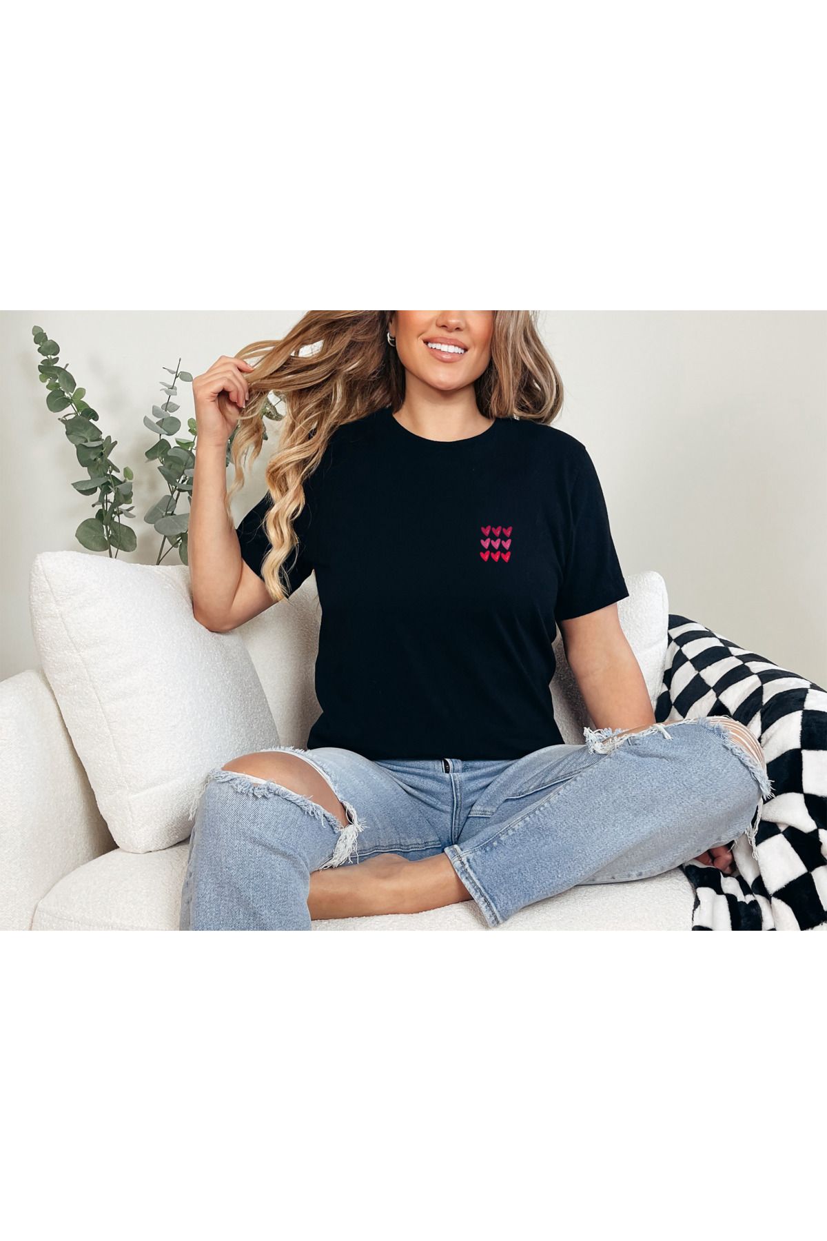 GHAND Love Kalpler Baskılı Unısex Normal Kalıp T-Shirt