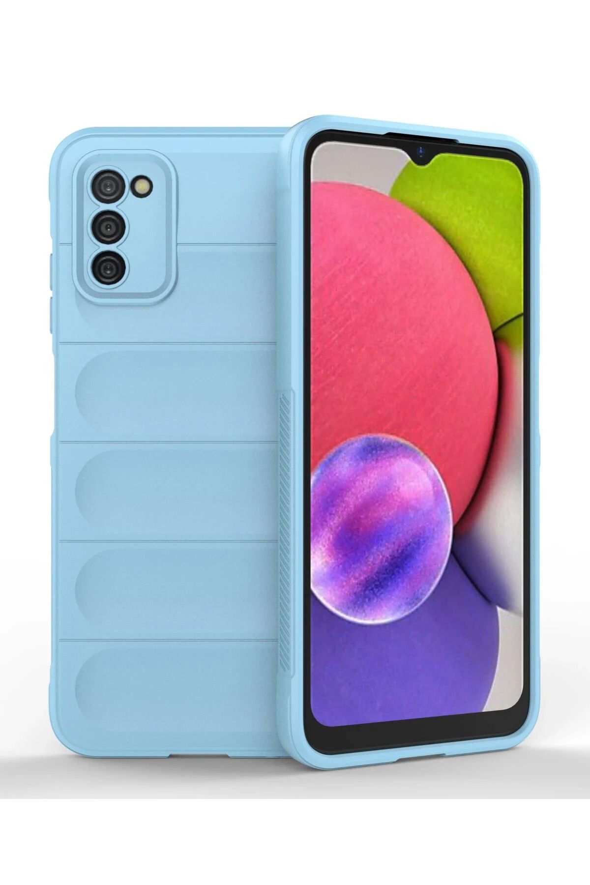NewFace Galaxy A03S uyumlu  Kılıf Optimum Silikon - Sky Blue JOJUA