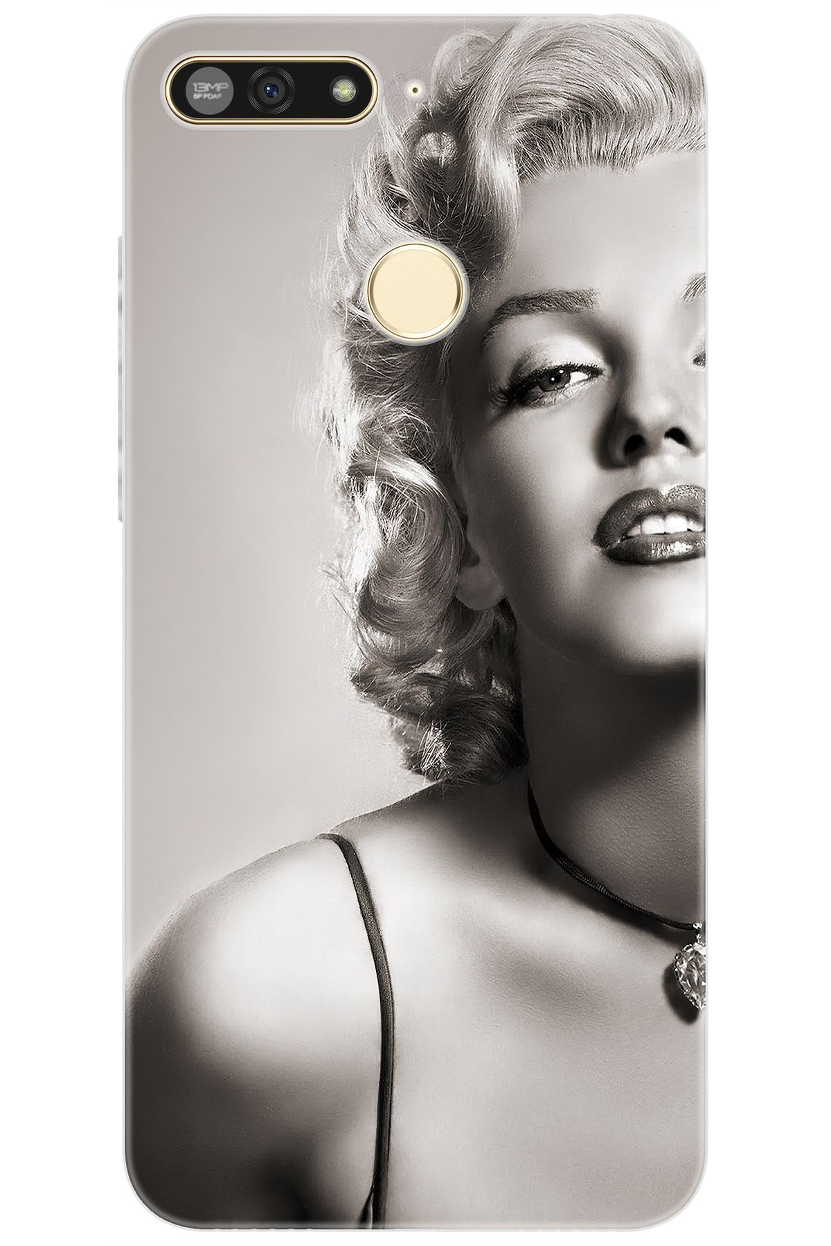 Ceppare Huawei Y6 2018 (ATU-L21) Uyumlu Kılıf Desen Baskılı Silikon Marilyn Monroe STK:250 CP-HzVKgxK