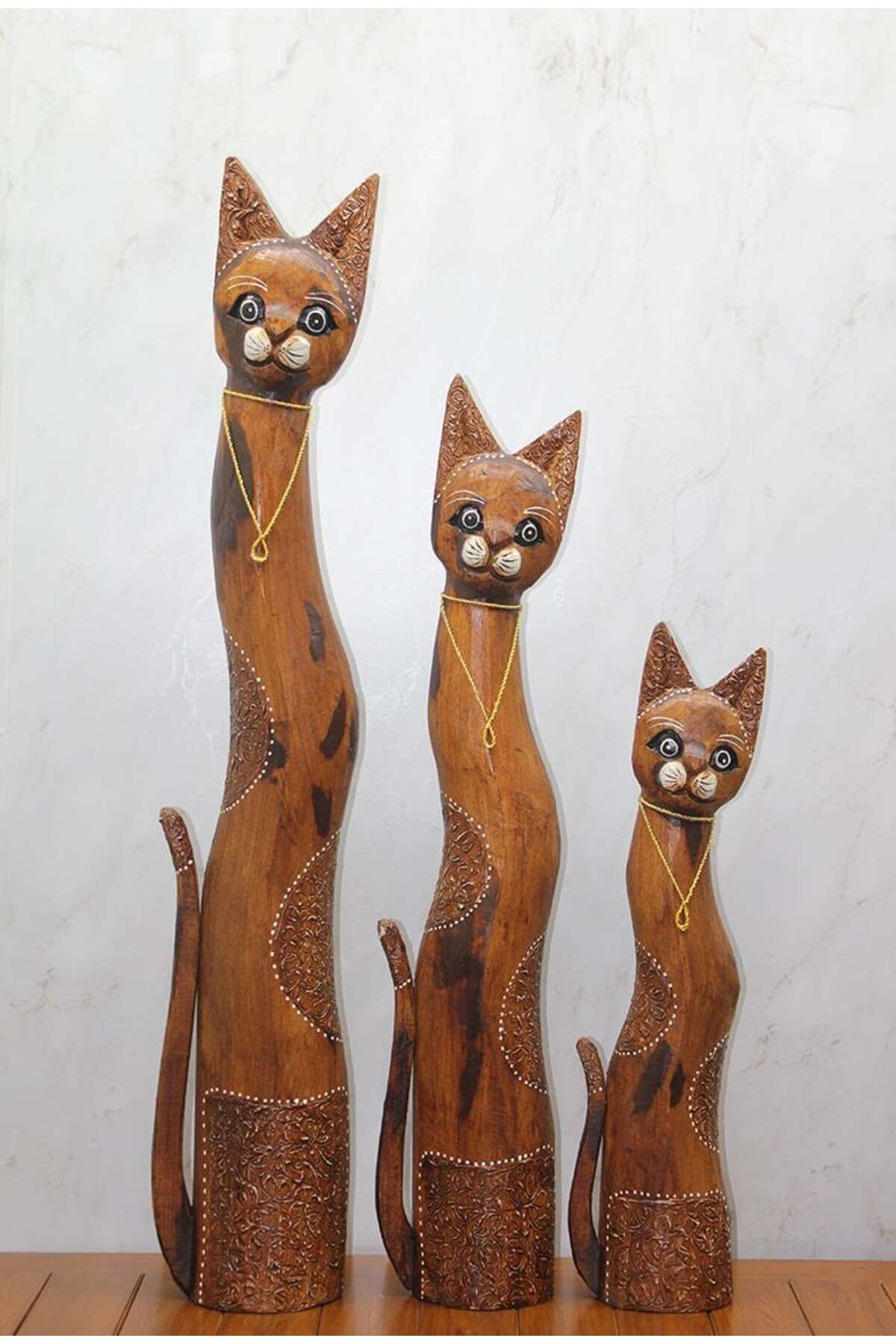Vexahome Ahşap 3'lü Kedi Seti 1 Metre Model 1