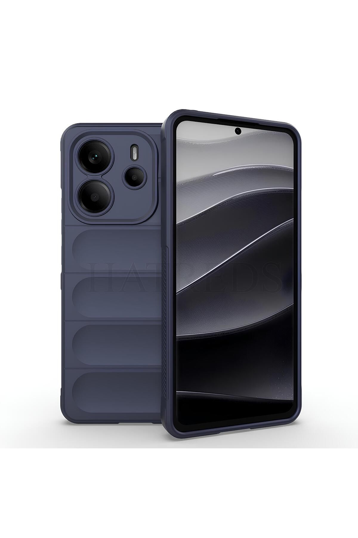 Hatreds Xiaomi Redmi Note 14 4G Kılıf Esnek TPU Oyuklu Yüzey Tasarımlı Kamera Koruma Çıkıntılı Kapak