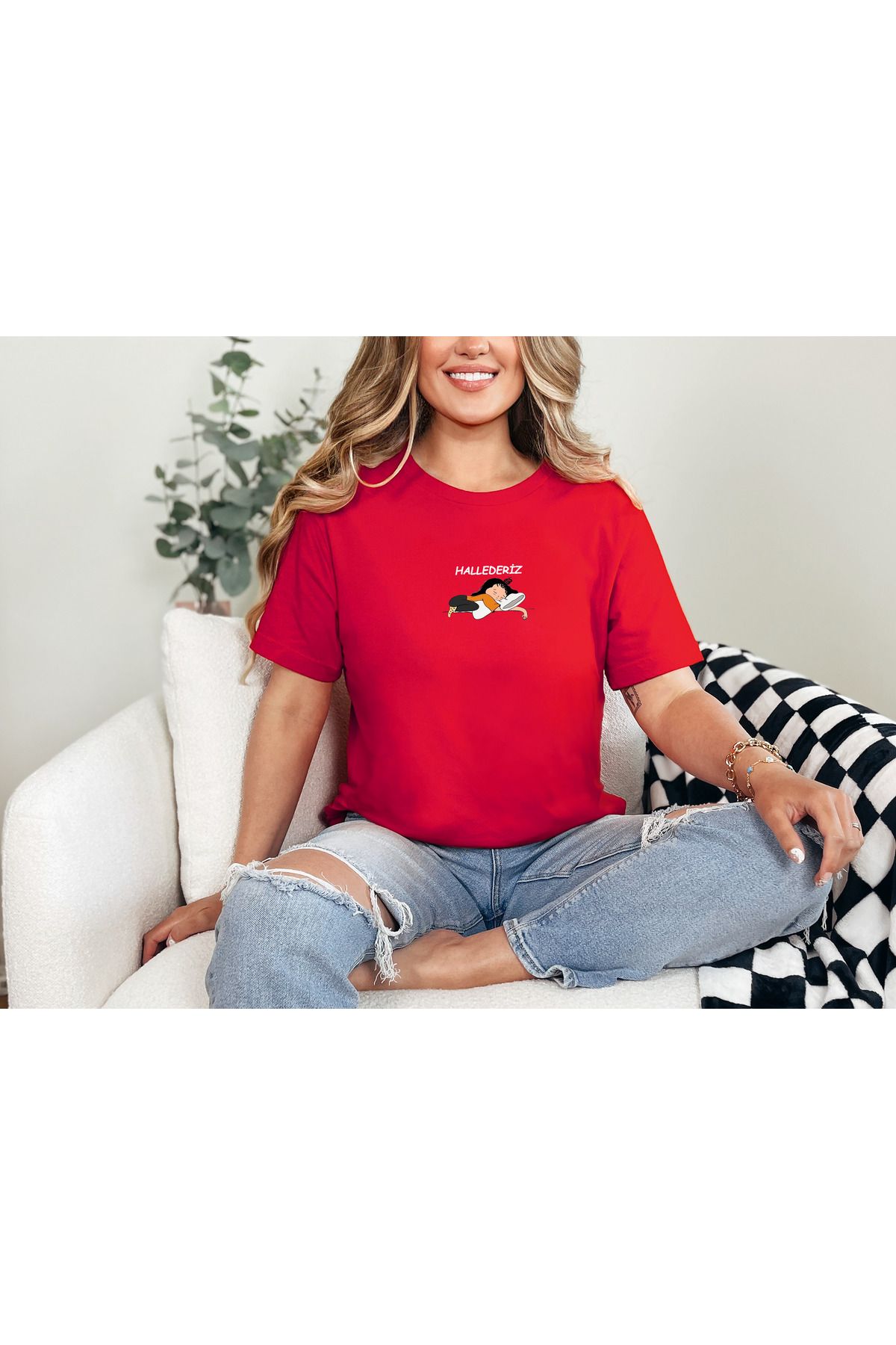 GHAND HALLEDERİZ Uykucu Ya Baskılı Unısex Normal Kalıp T-Shirt