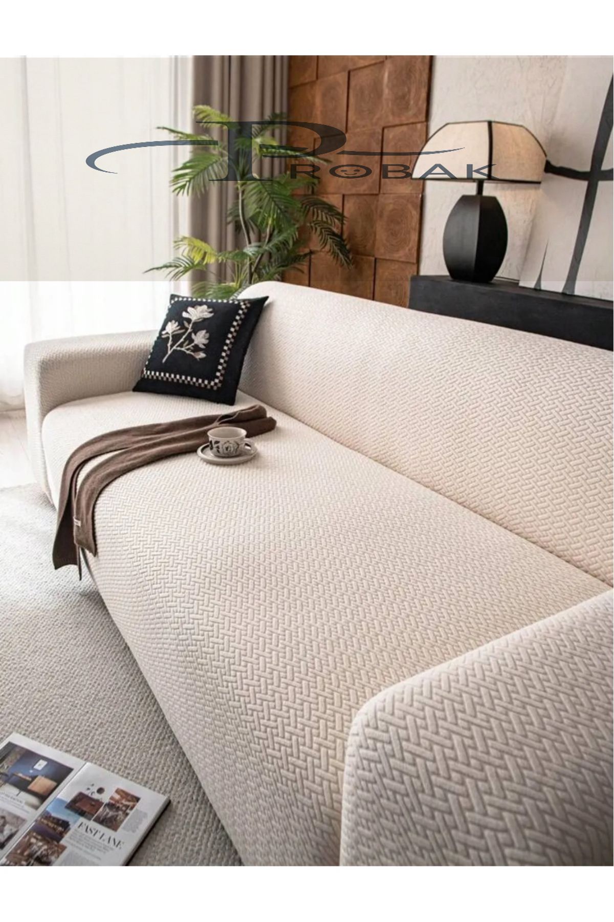 probak-Brick Pattern Sofa Cover Elastic Non-Slip 3-Seater Sofa Bed Couch Cover 1 Piece 4