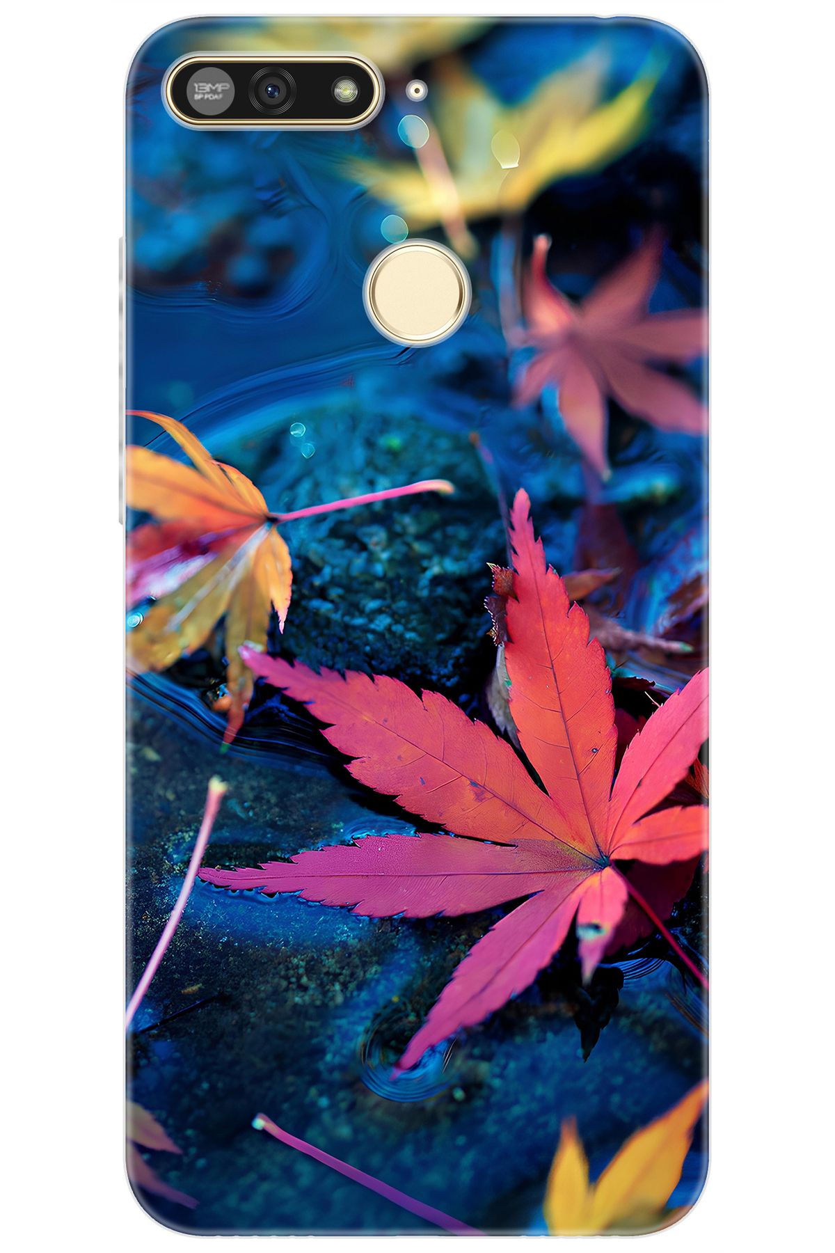 Ceppare Huawei Y6 2018 (ATU-L21) Uyumlu Kılıf Desen Baskılı Silikon Yapraklar STK:702 CP-2yVylln