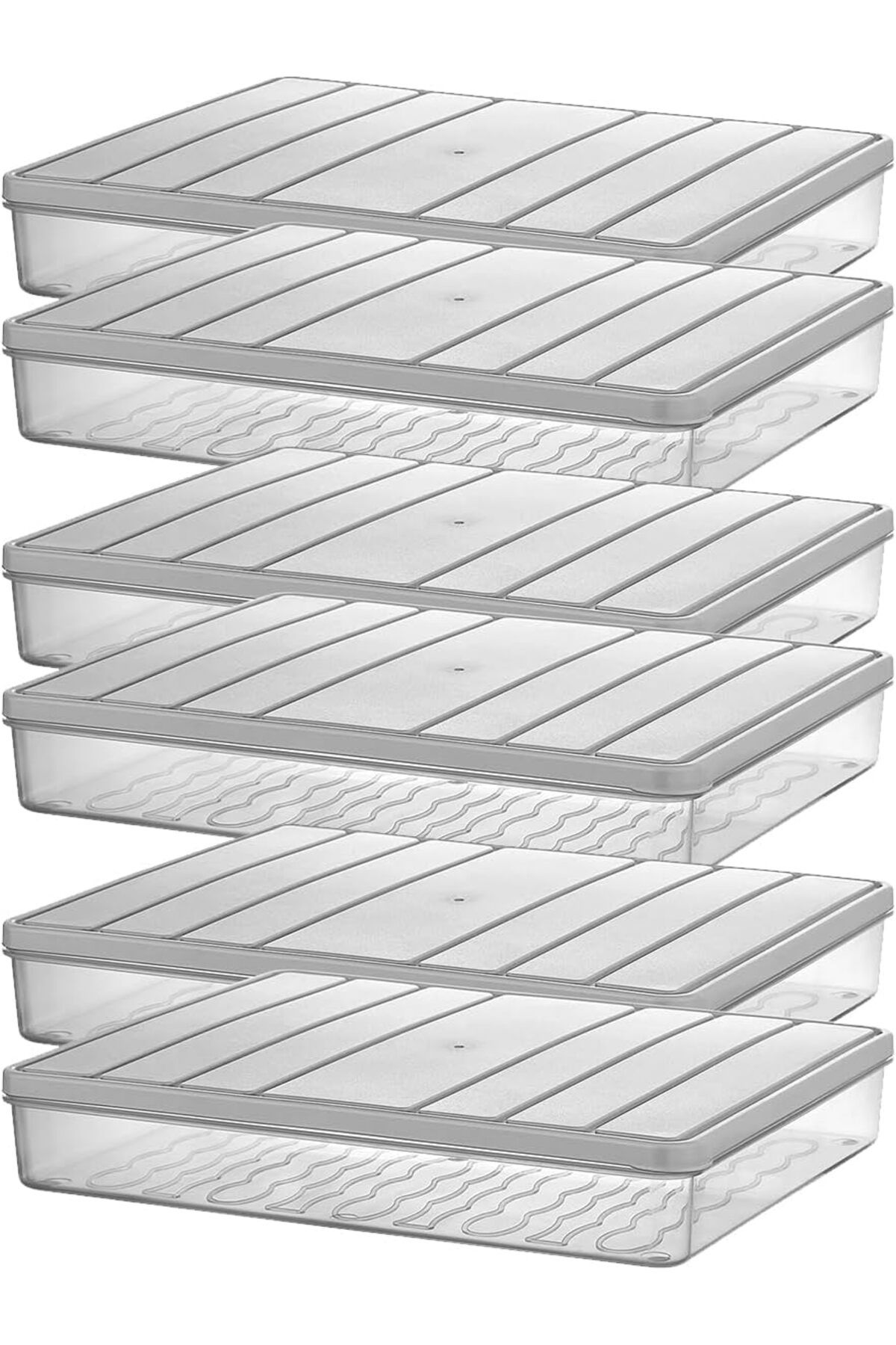 STOREMAX nffashopm Home - Nora 6'lı 2.5 Litre Büyük Boy Gri Saklama Kabı storestarx 1051353