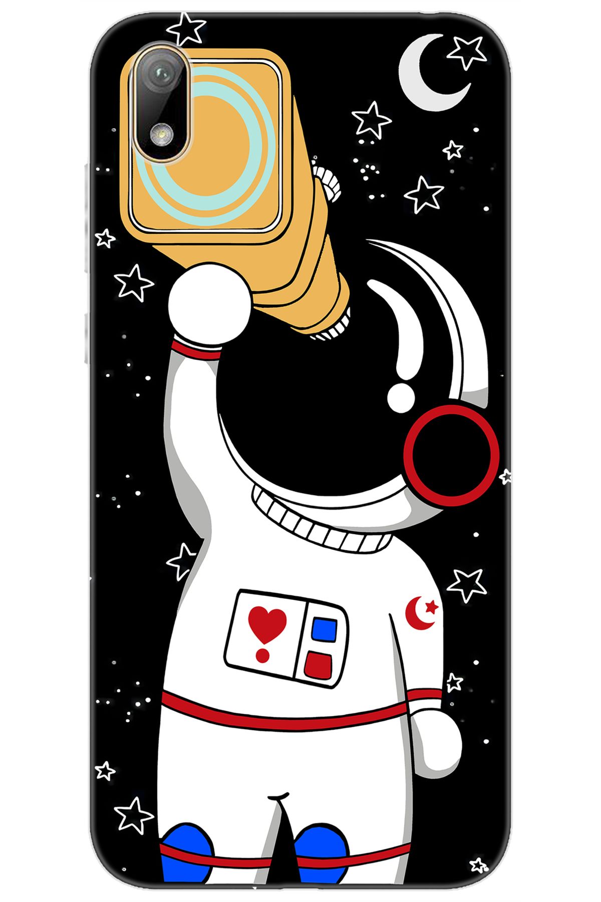 Ceppare Huawei Y5 2019 (AMN-LX2/LX9) Uyumlu Kılıf Desenli Silikon Sevimli Astronot Serisi STK:100 CP-G0aufX6