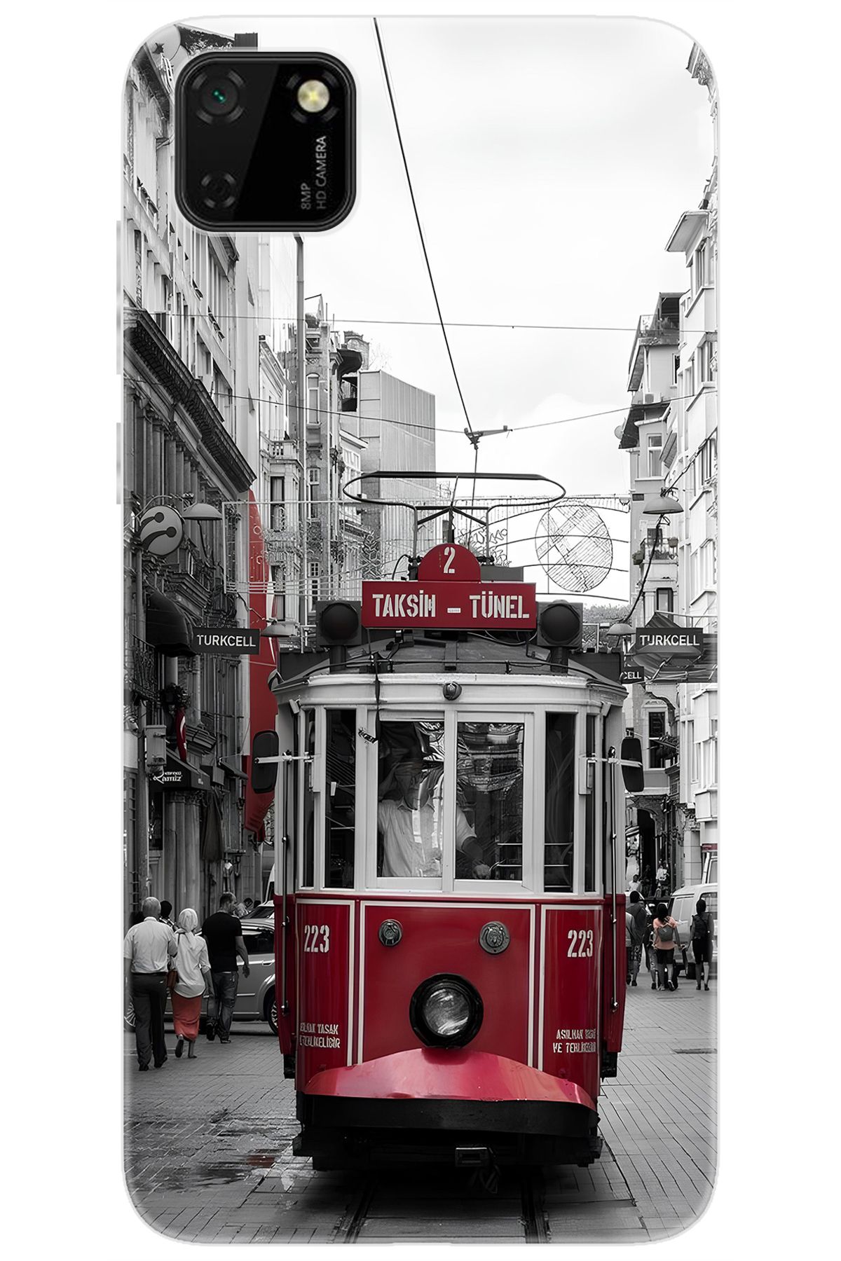 Ceppare Huawei Y5P (DRA-LX9) Uyumlu Kılıf Desen Baskılı Silikon Tramvay STK:691 CP-3rLSuVB
