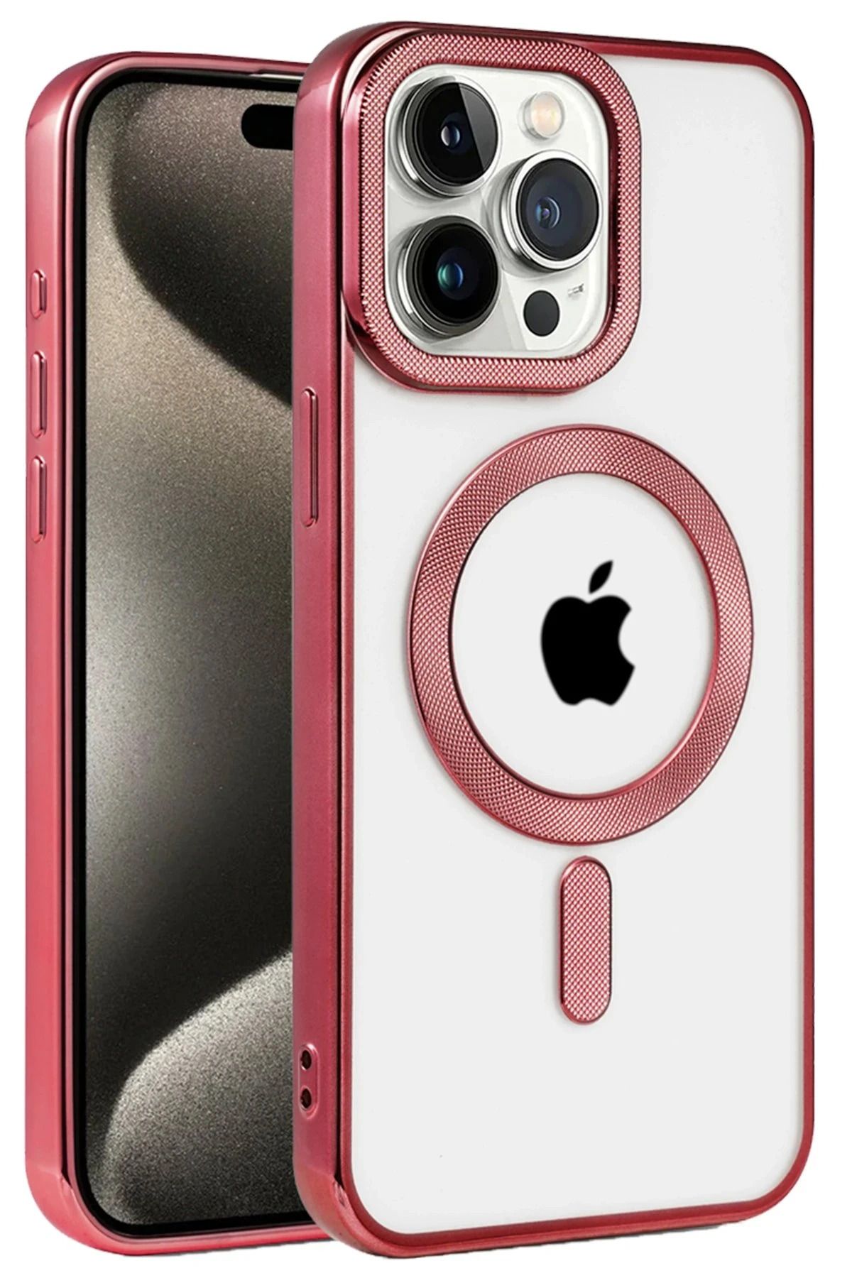 NewFace iPhone 15 Pro Kılıf Kronos Magsafe Kapak - Bordo YNSMR