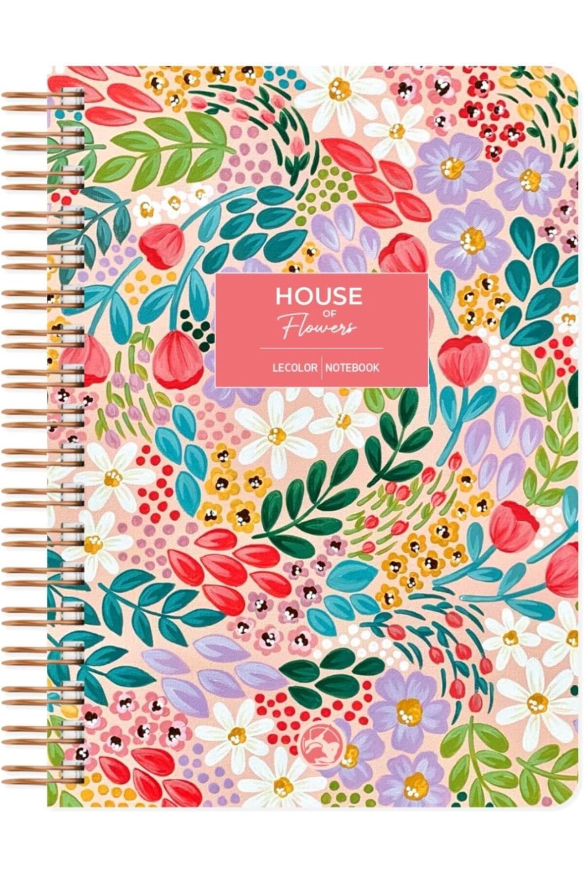 STOREMAX nffashopm Color Botanical Spiralli Defter Kareli Kırmızı 17x24 cm storestarx 1051353