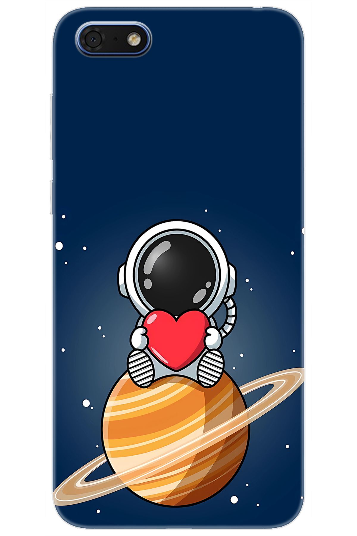 Ceppare Huawei Y5 2018 (DRA-L21) Uyumlu Kılıf Desen Baskılı Silikon Astronot STK:697 CP-XbBCGPj