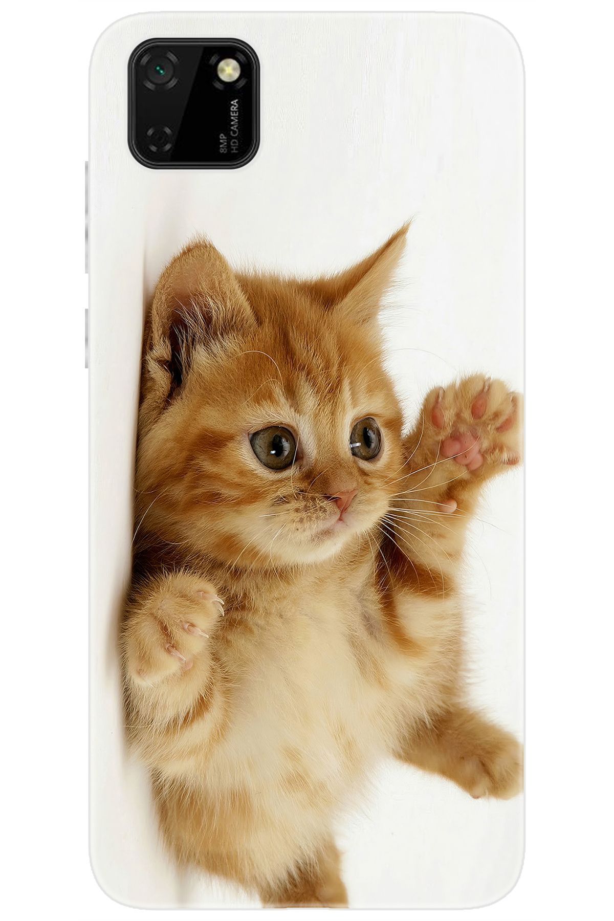 Ceppare Huawei Y5P (DRA-LX9) Uyumlu Kılıf Desen Baskılı Silikon Sevimli Kedi STK:205 CP-UmkKmnA