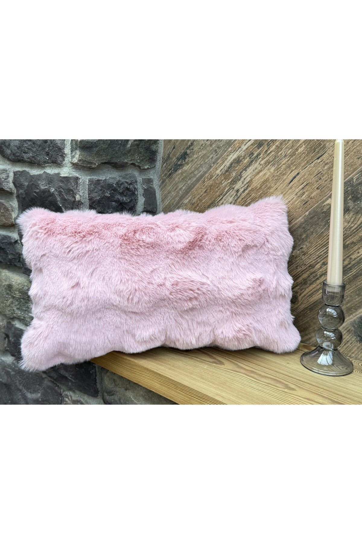 sevaradekor Peluş Kırlent Kılıfı Pofuduk Çift Taraflı Pelus Yastik Bubble Pelus Kırlent Dikdörtgen
