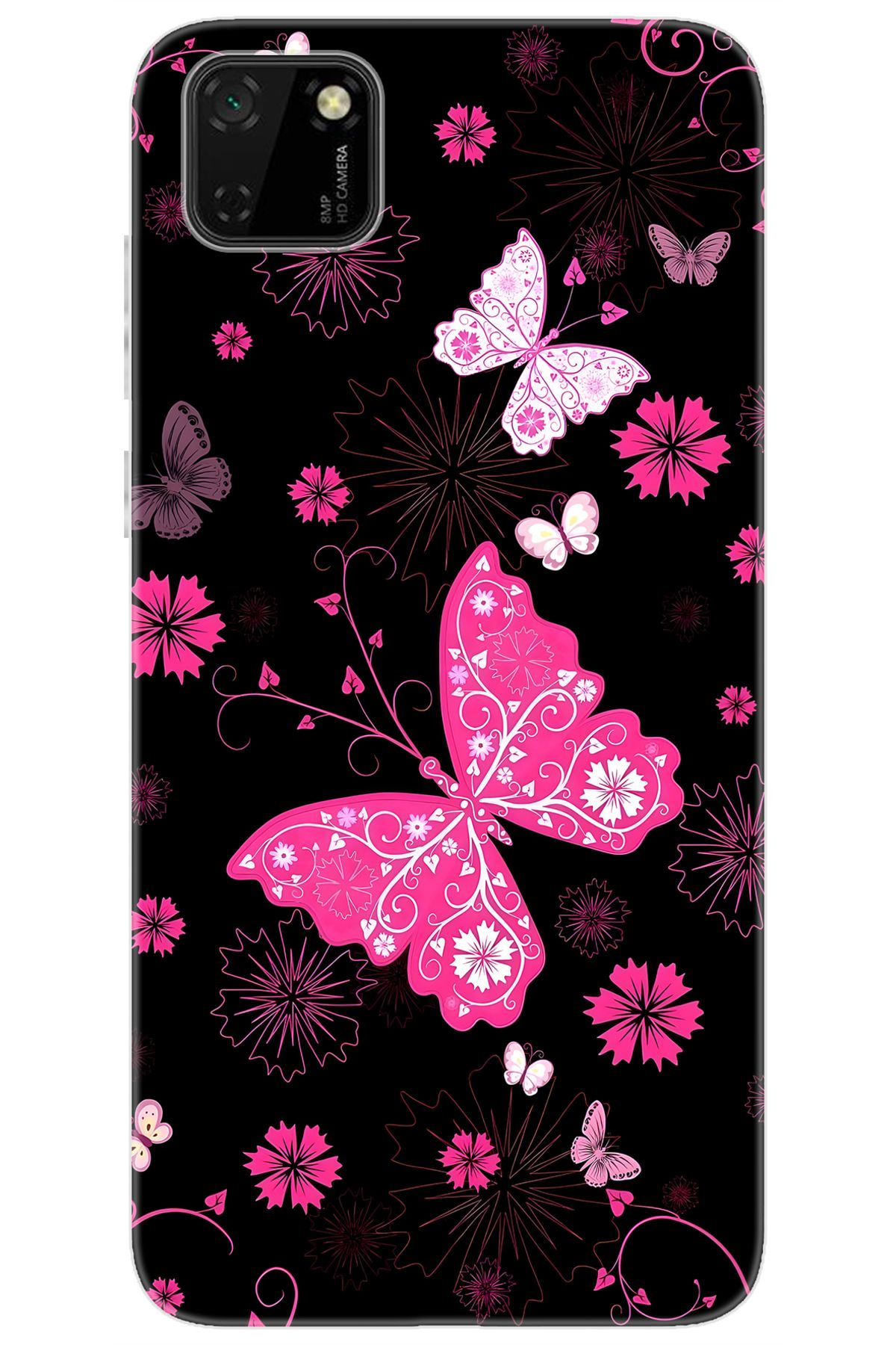 Ceppare Huawei Y5P (DRA-LX9) Uyumlu Kılıf Desen Baskılı Silikon Kelebekler STK:723 CP-vsdiLHy