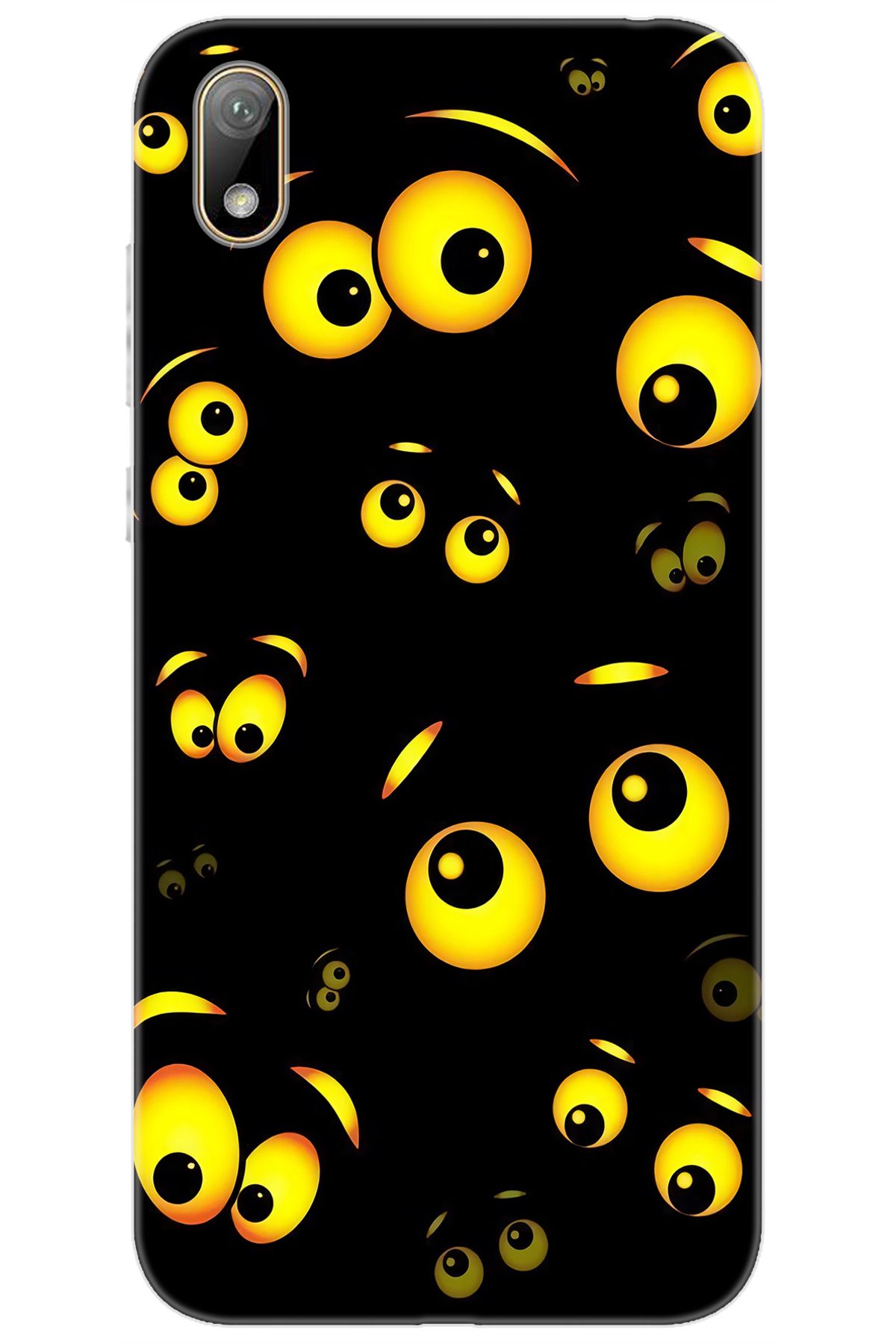 Ceppare Huawei Y5 2019 (AMN-LX2/LX9) Uyumlu Kılıf Desen Baskılı Silikon Emoji Gözler STK:746 CP-NNn8yj3