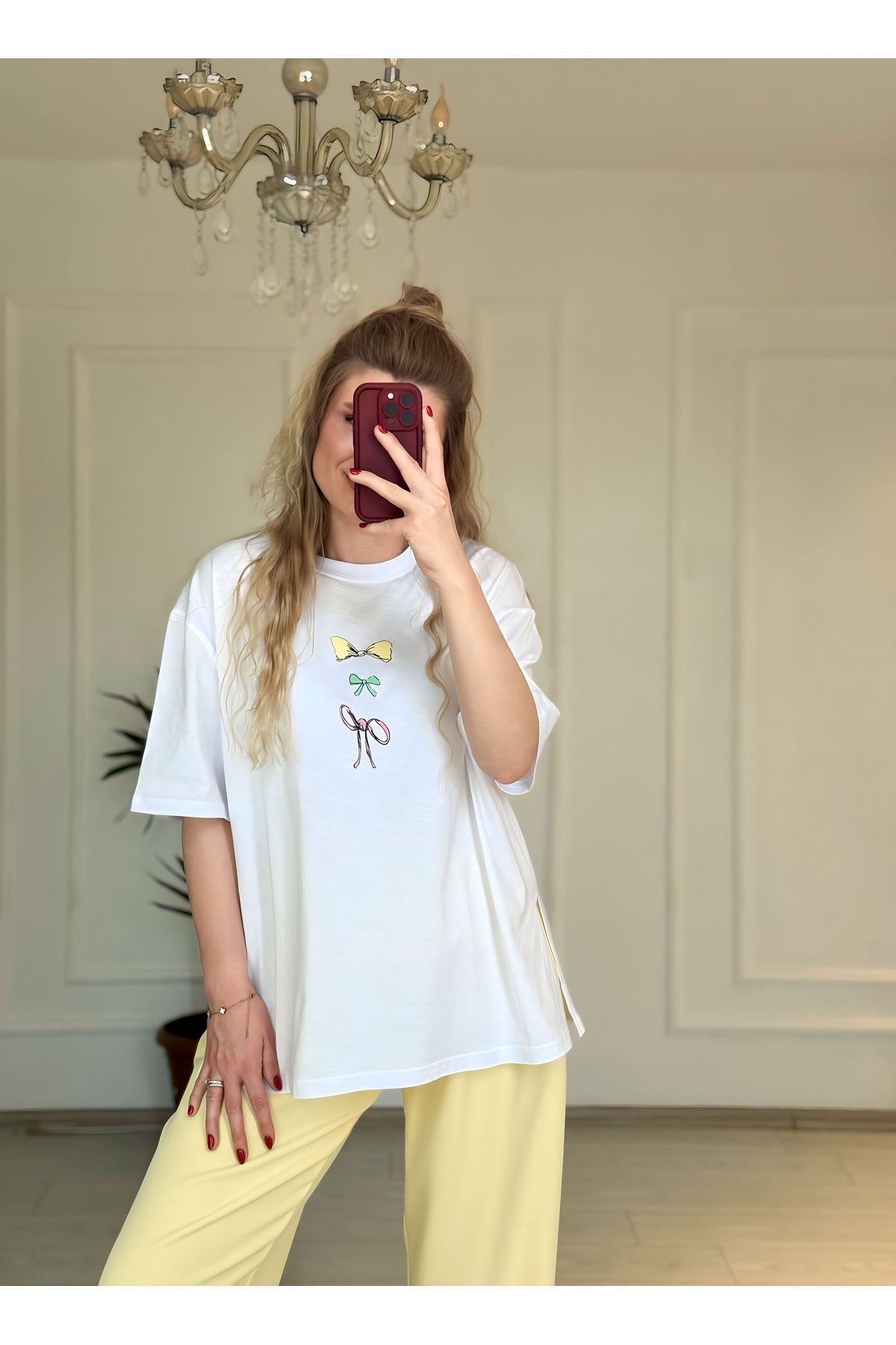 Store Fiyonk Baskı Detaylı Oversize T-shirt