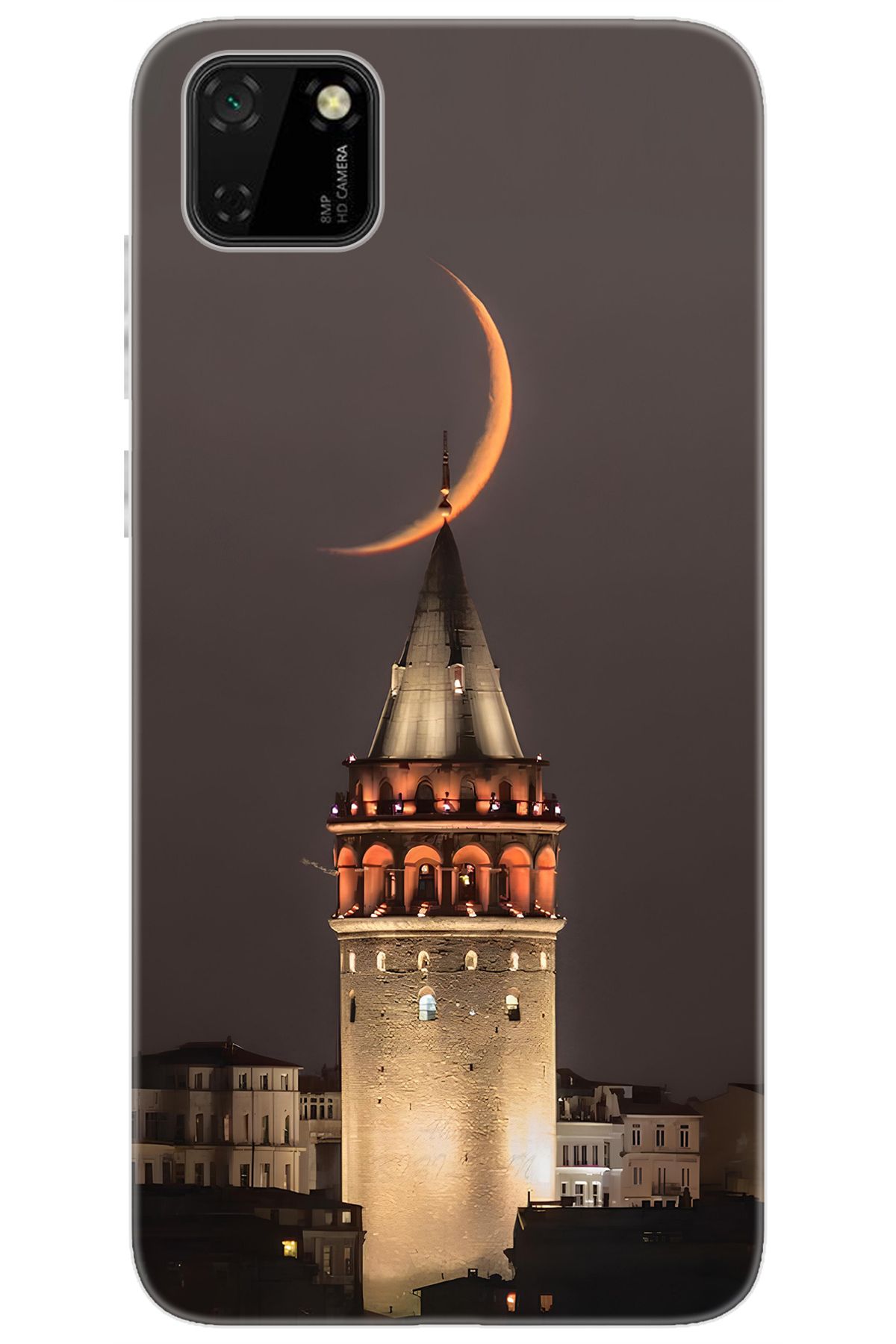 Ceppare Huawei Y5P (DRA-LX9) Uyumlu Kılıf Desen Baskılı Silikon Galata Kulesi STK:673 CP-1y9ZHRx