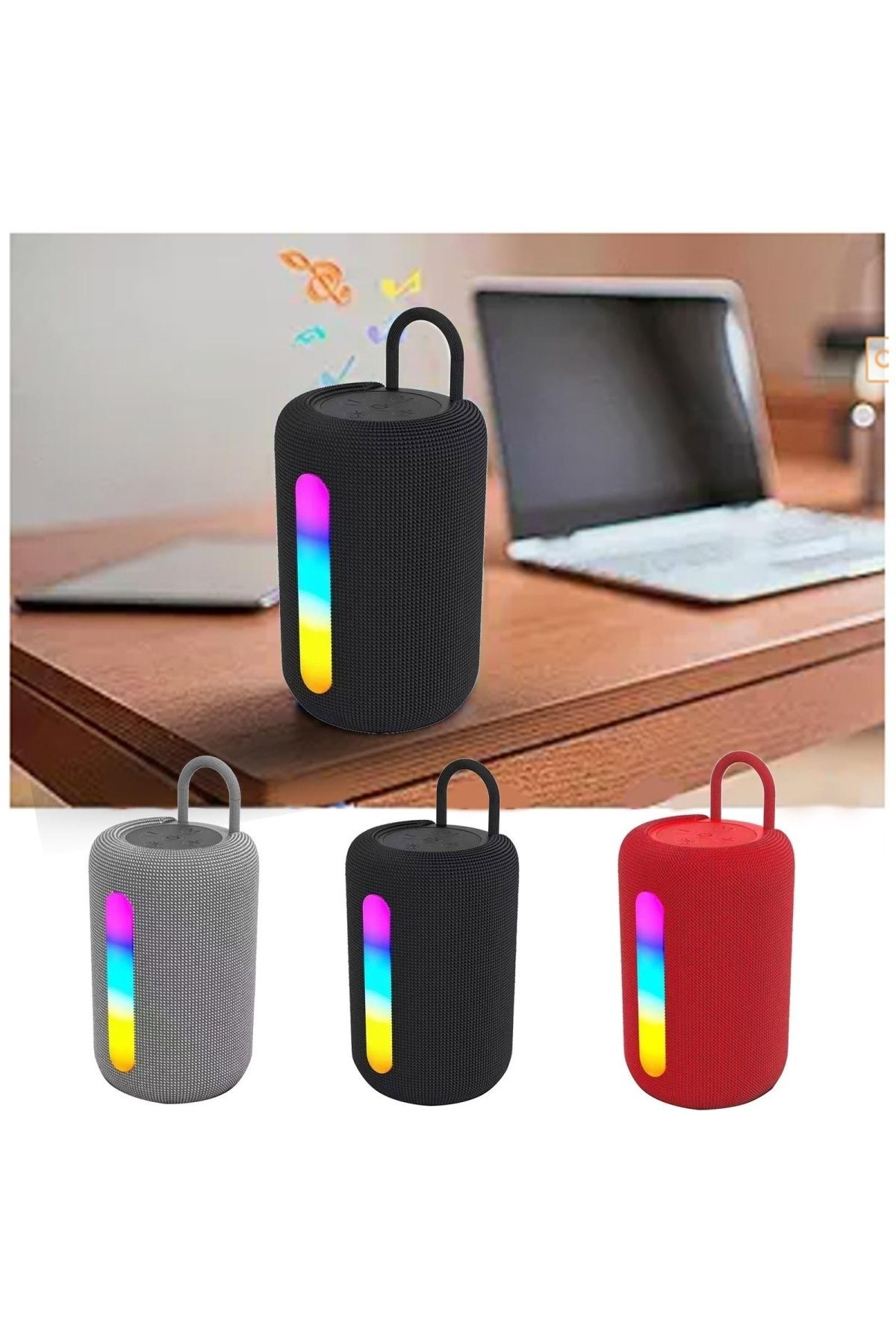 SWARS BS-03 RGB Hafıza Kartı SD ve USB Girişli Bluetooth Taşınabilir Speaker Hoparlör