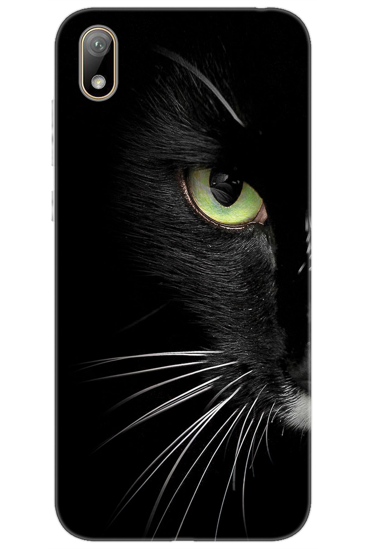 Ceppare Huawei Y5 2019 (AMN-LX2/LX9) Uyumlu Kılıf Desen Baskılı Silikon Siyah Kedi STK:482 CP-lPmiu6e