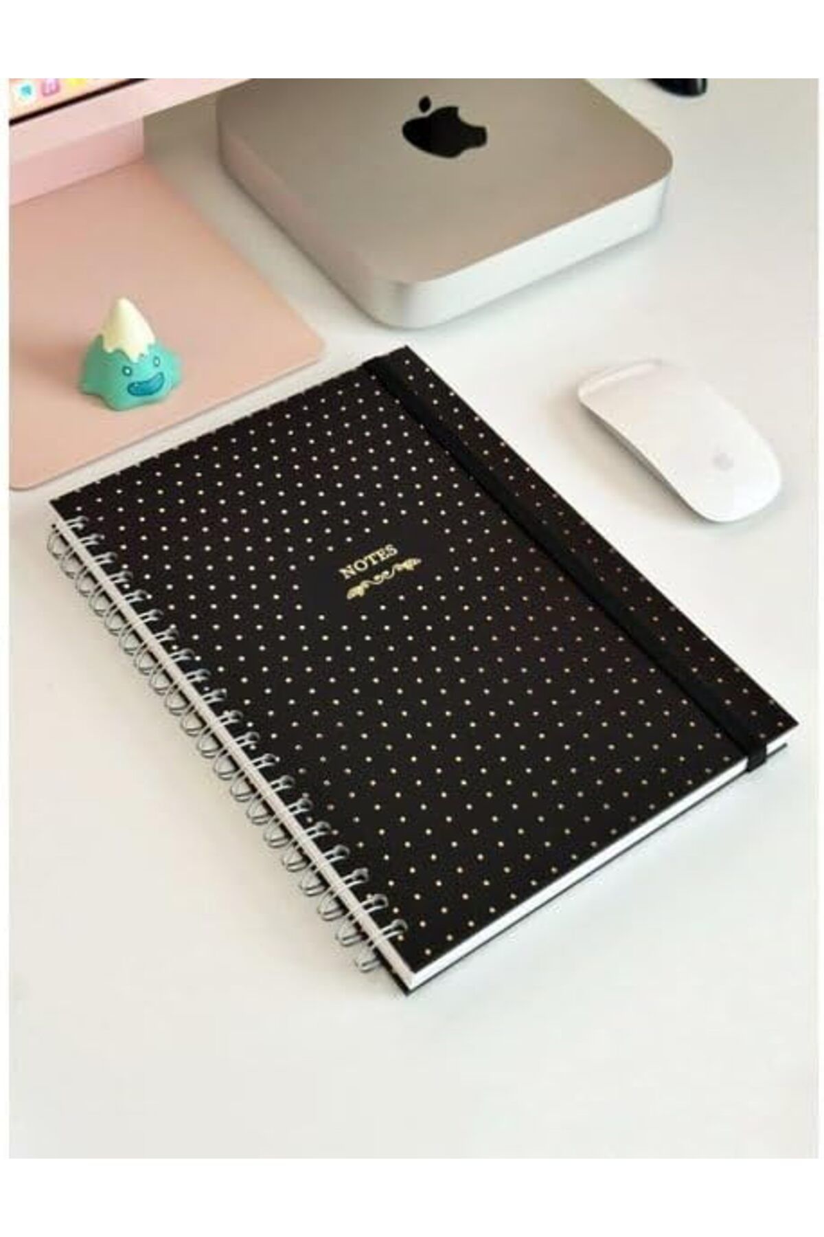 STOREMAX cmllashop Journals Sert Kapak Spiralli Defter,Lastikli 20x28 cm 90 gr. 120 yap. +40 Çiz.+40 Nokt 5