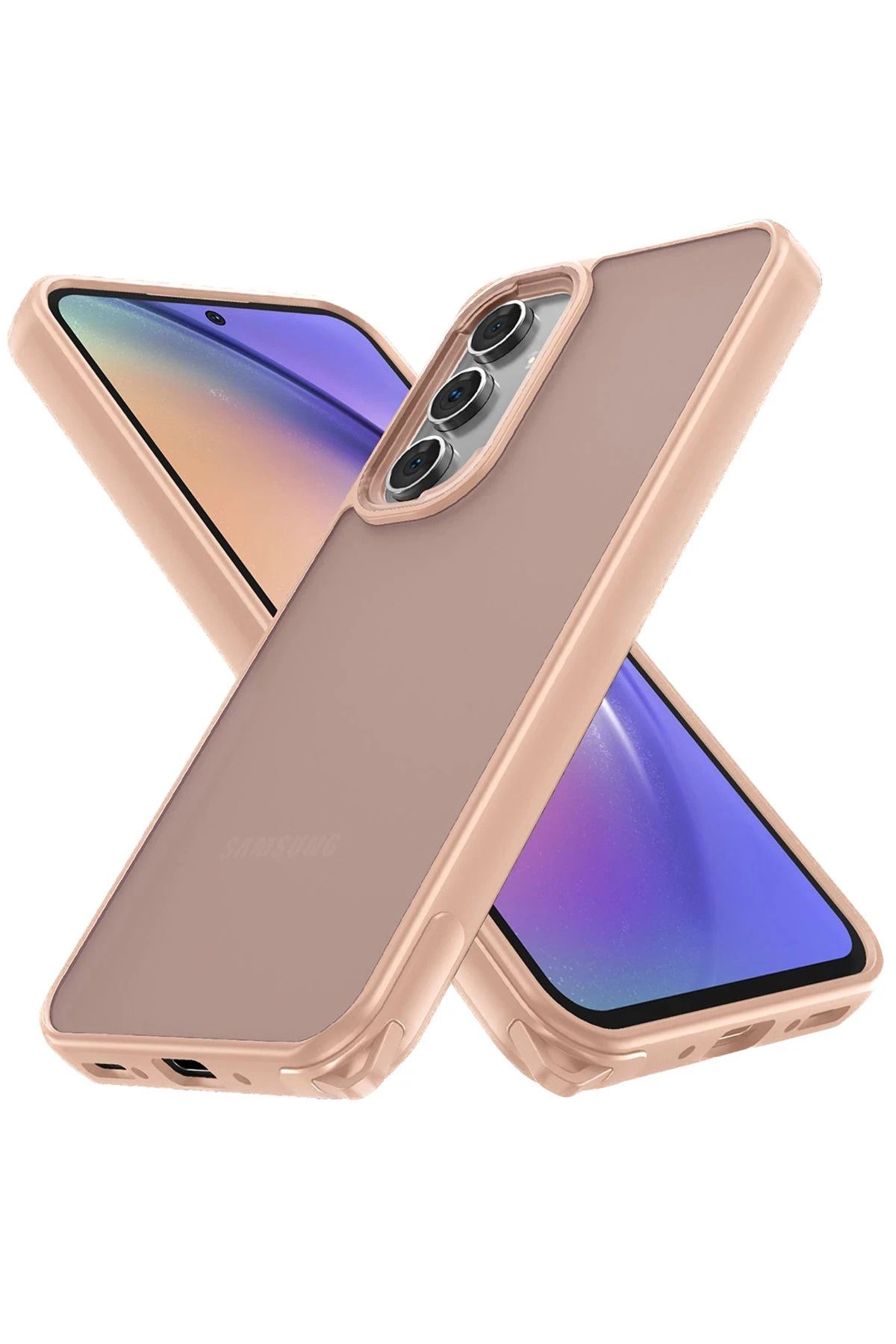 NewFace Samsung Galaxy A34 5G Kılıf Elegant Kapak - Pudra JOJUA