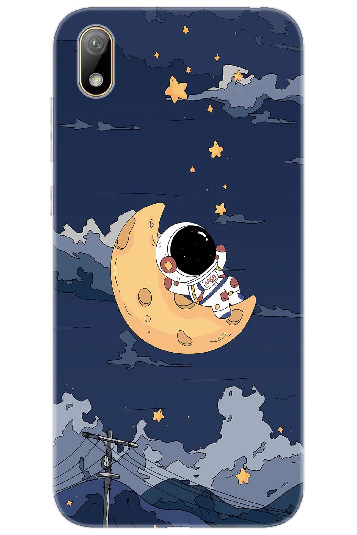 Ceppare Huawei Y5 2019 (AMN-LX2/LX9) Uyumlu Kılıf Desen Baskılı Silikon Astronot STK:684 CP-d69iYvi