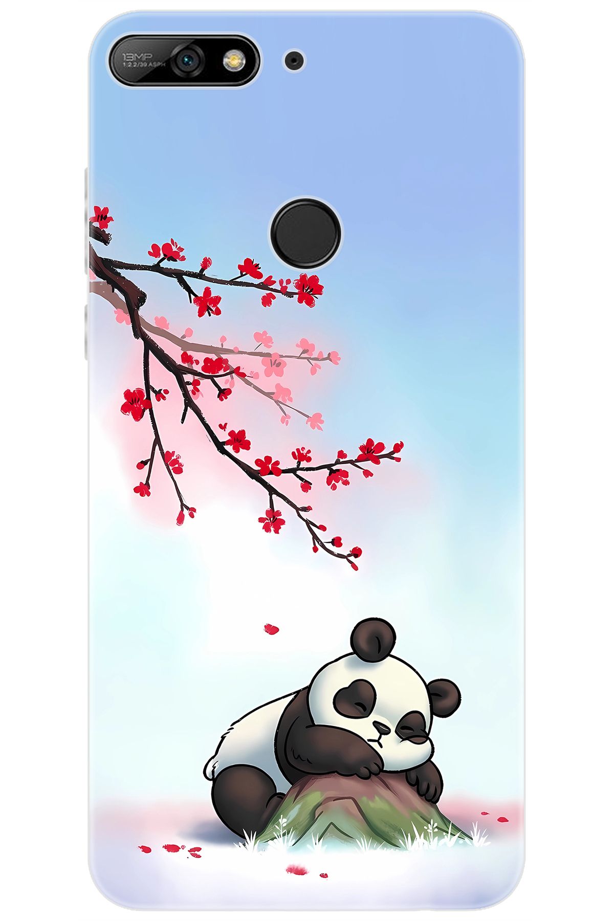 Ceppare Huawei Y7 Prime 2018 (LDN-L21) Uyumlu Kılıf Desen Baskı Silikon Uyuyan Panda STK:627 CP-pzkiHAr