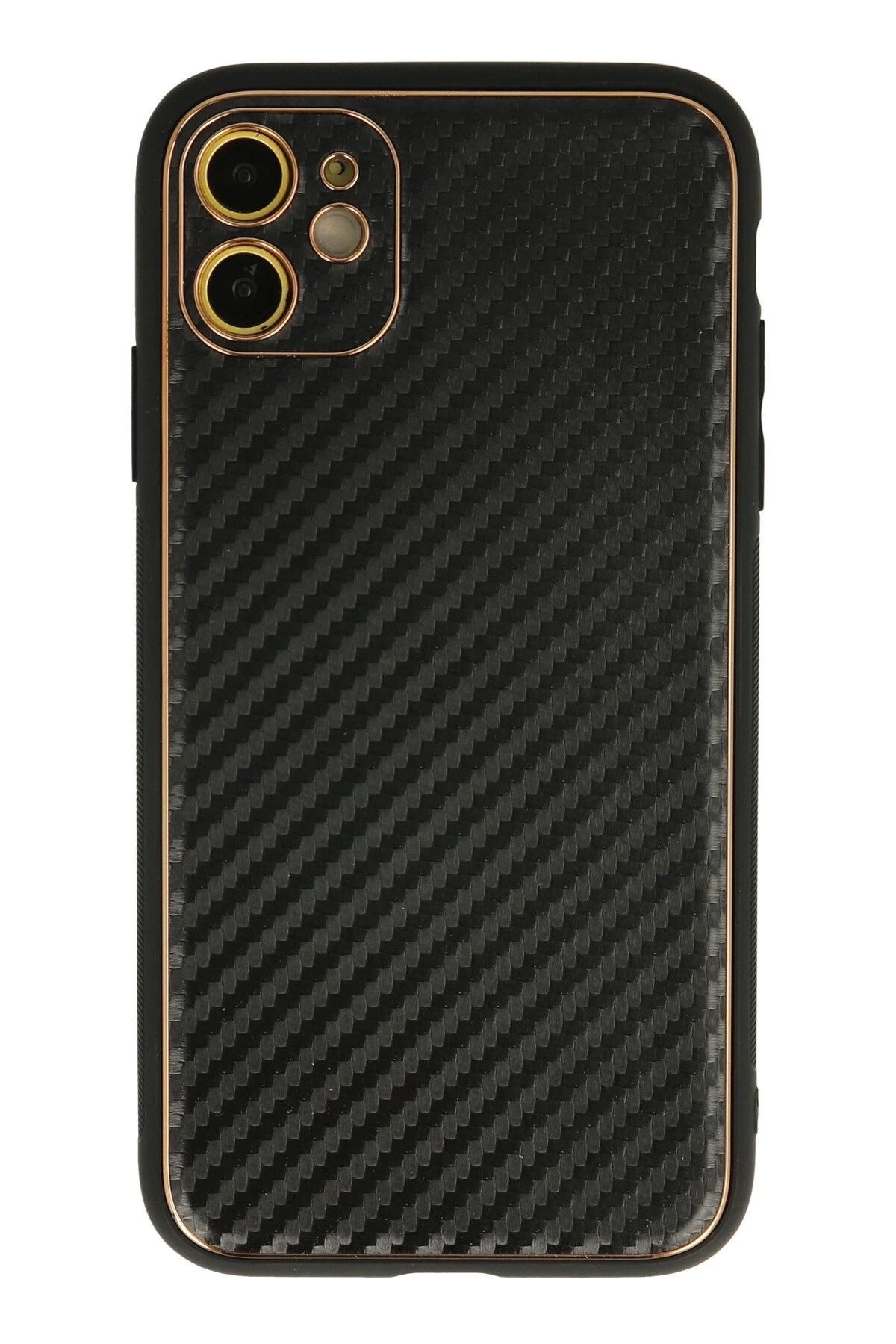 NewFace iPhone 12 Kılıf Coco Karbon Silikon - Siyah FERRG