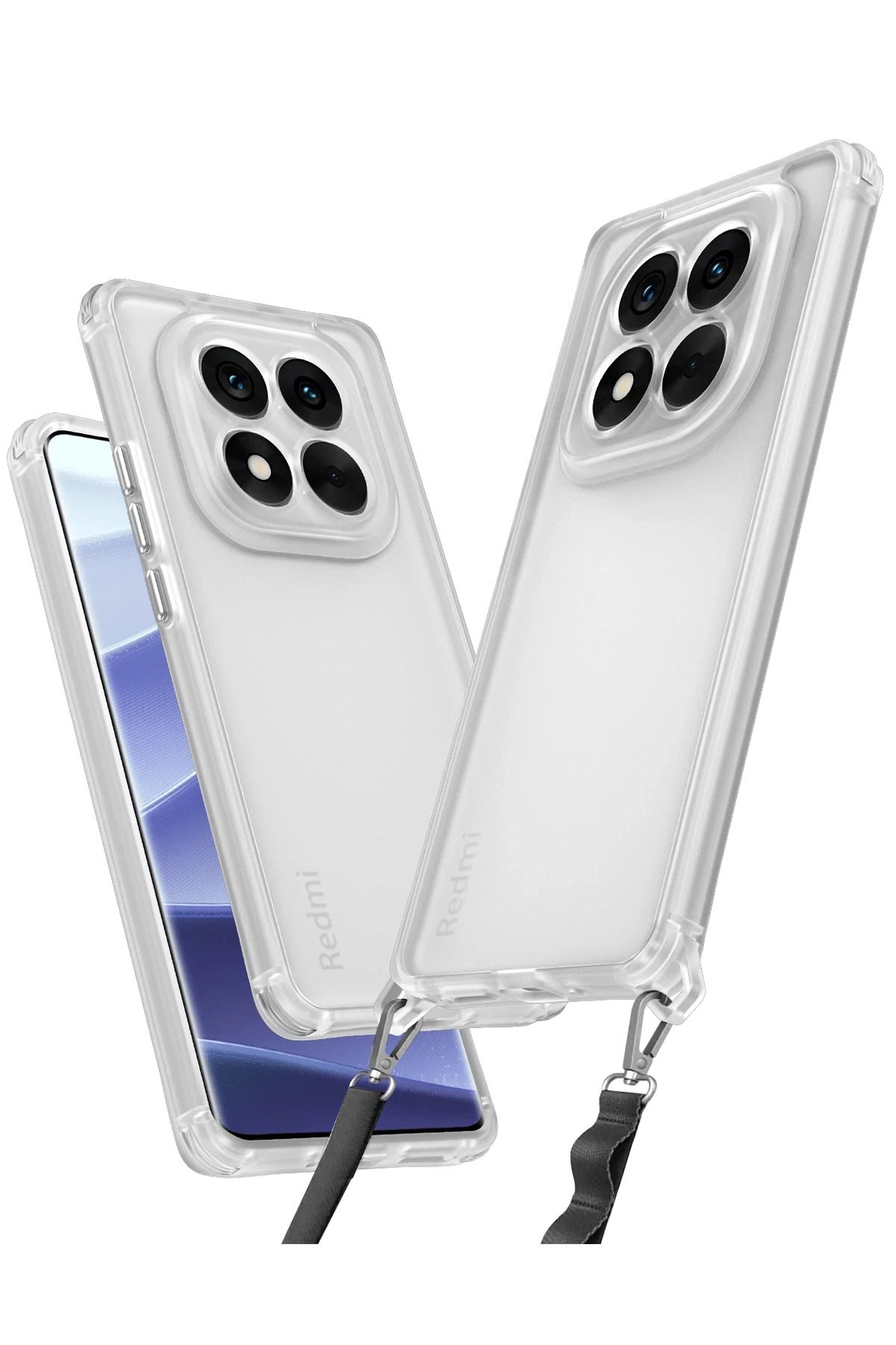 Deppo Trend Xiaomi Redmi Note 14 Pro 4G Uyumlu Kılıf iP Askılı Kamera Lens Çevresi Korumalı Sararmaya Dayanıklı