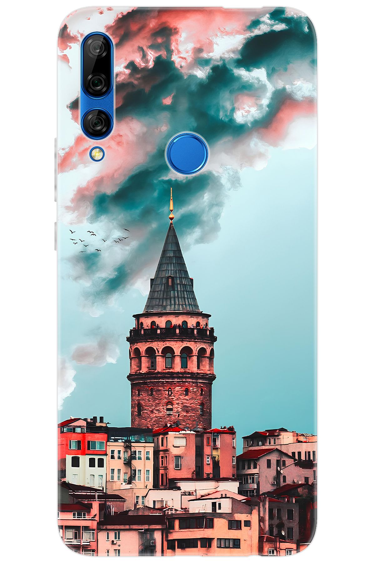 Ceppare Huawei Y9 Prime 2019 (STK-L21) Uyumlu Kılıf Desen Baskı Silikon Galata Kulesi STK:688 CP-vmjkuVS