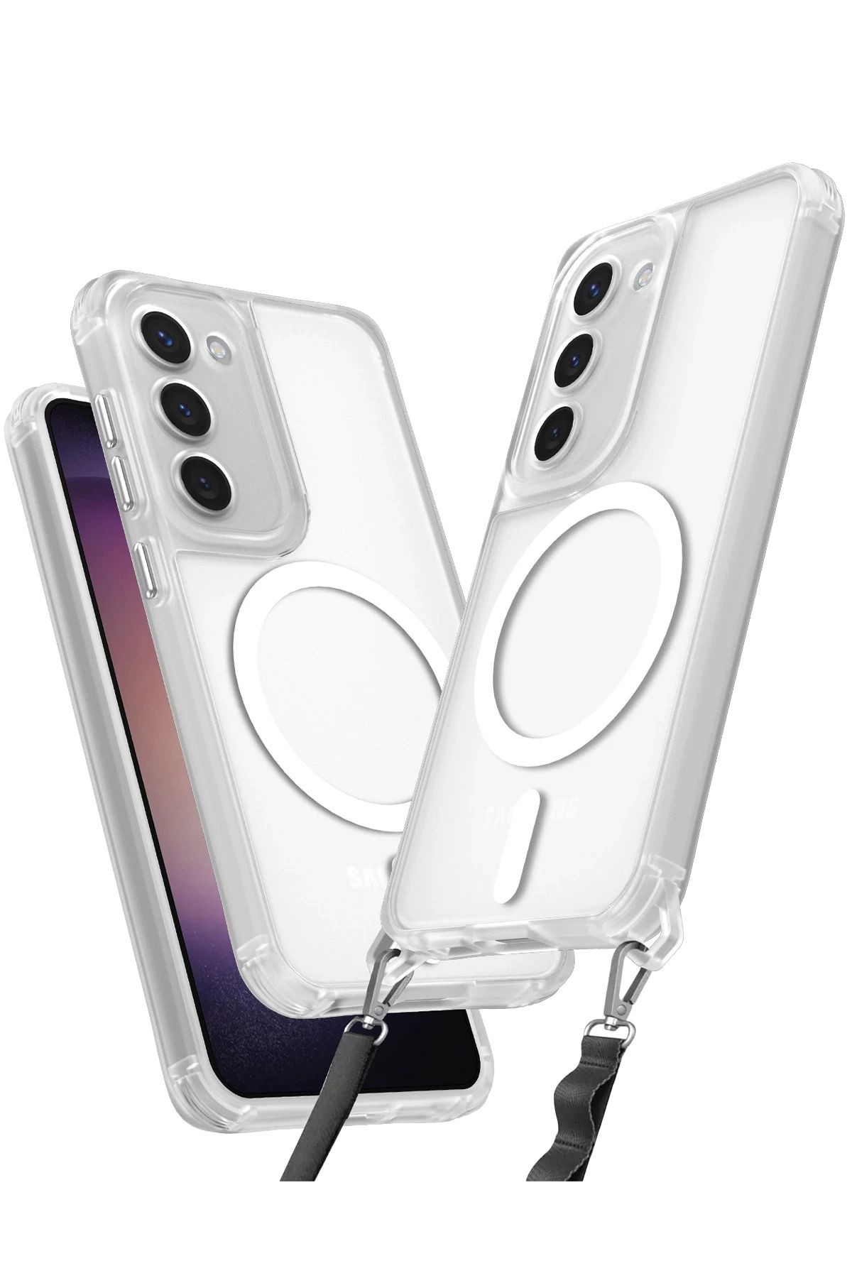 NewFace Samsung Galaxy S23 Plus Kılıf Enka Magsafe Silikon Kılıf - Şeffaf FERRG