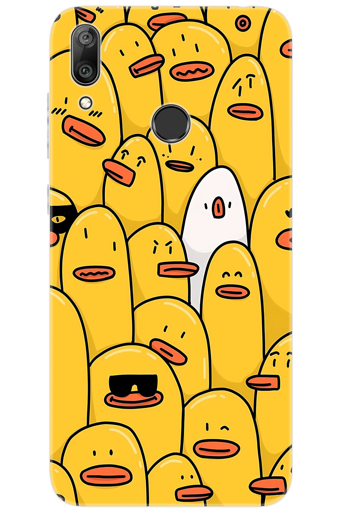 Ceppare Huawei Y7 Prime 2019 (DUB-LX3) Uyumlu Kılıf Desen Baskı Silikon Cool Ördek STK:650 CP-bWgGa1Q
