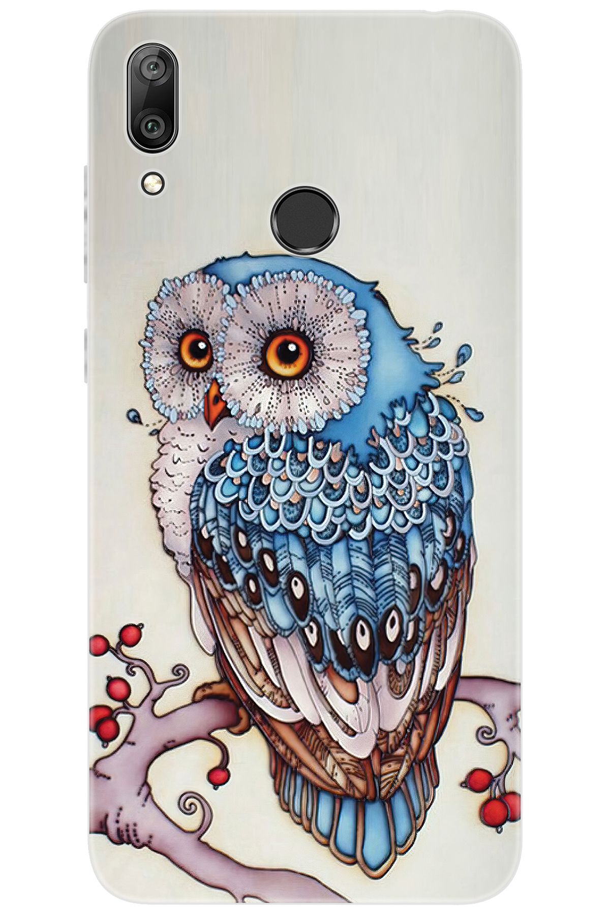 Ceppare Huawei Y7 Prime 2019 (DUB-LX3) Uyumlu Kılıf Desen Baskı Silikon Baykuş STK:563 CP-L5Hge5L